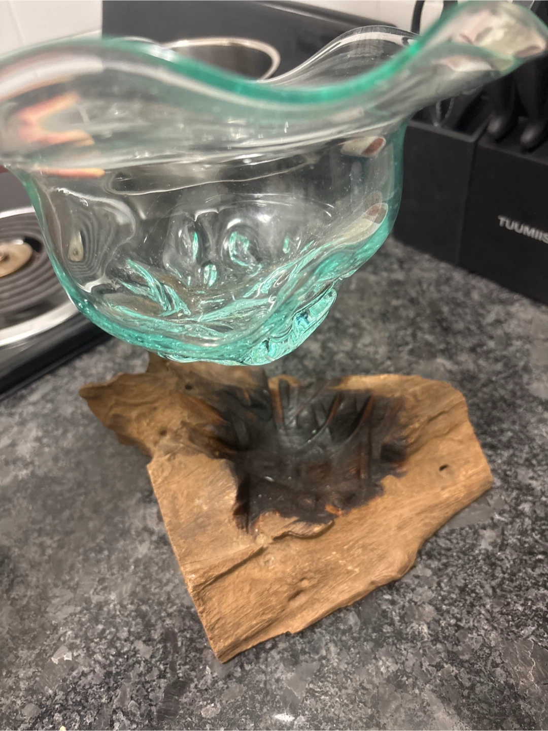 Glass and Wood Decorative Bowl - photo 3