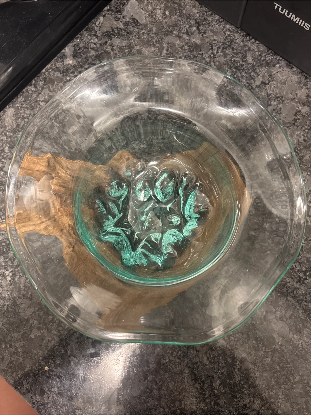 Glass and Wood Decorative Bowl - photo 2