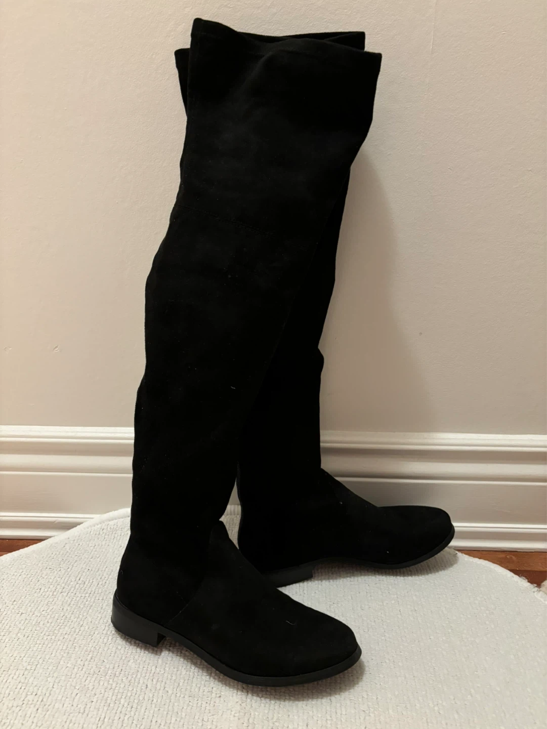 Black Suede Over-the-Knee Boots
