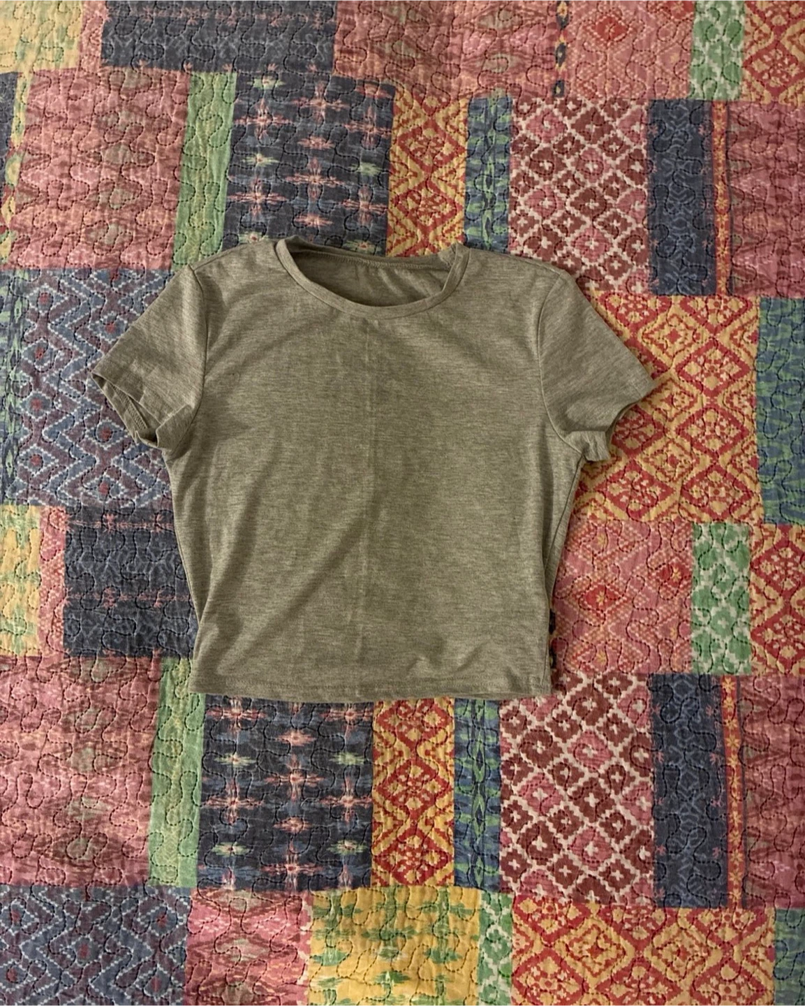 Women's Grey crop top T-Shirt