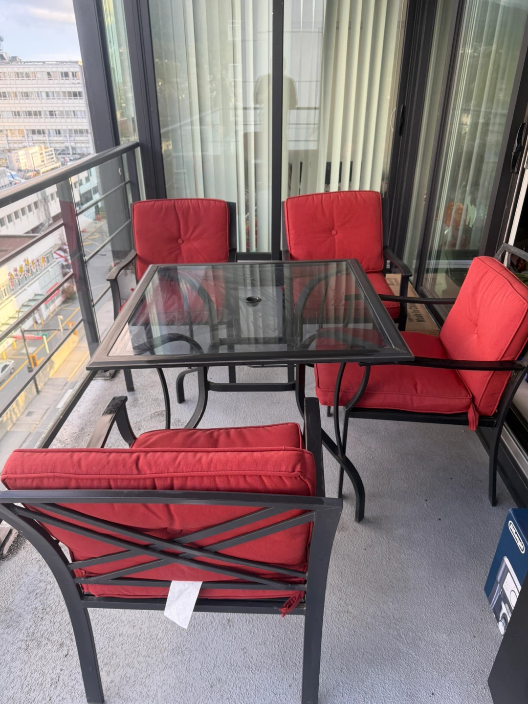 Glass Top Patio Table and 4 Chairs Set - photo 2