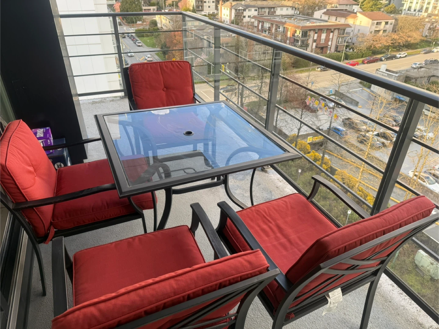 Glass Top Patio Table and 4 Chairs Set - photo 3