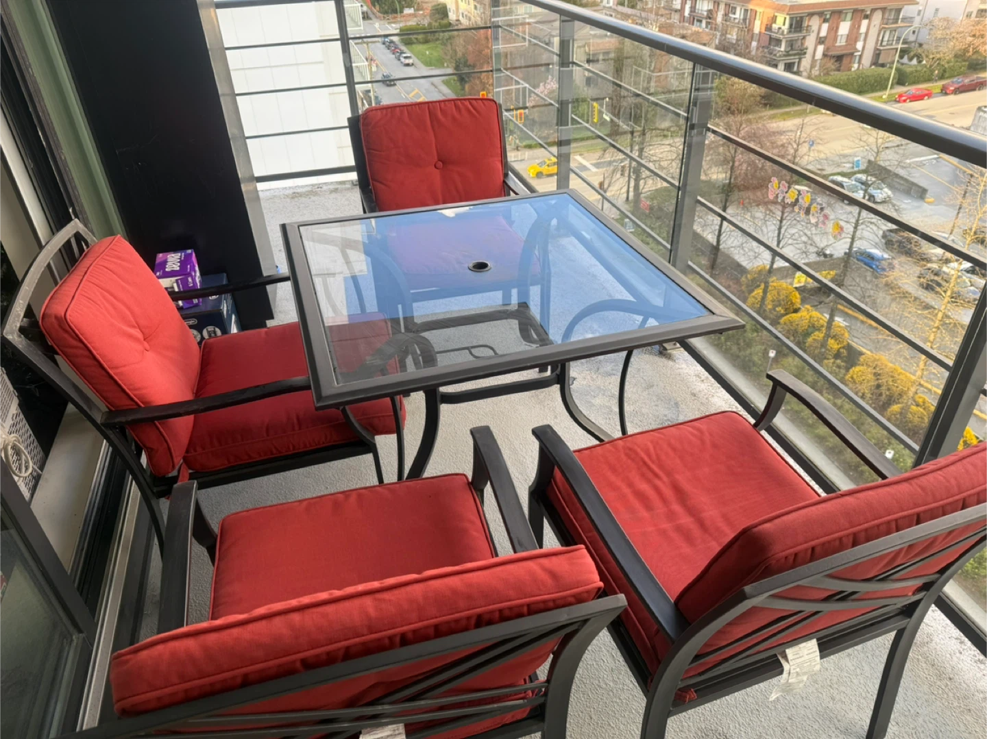 Glass Top Patio Table and 4 Chairs Set - photo 5
