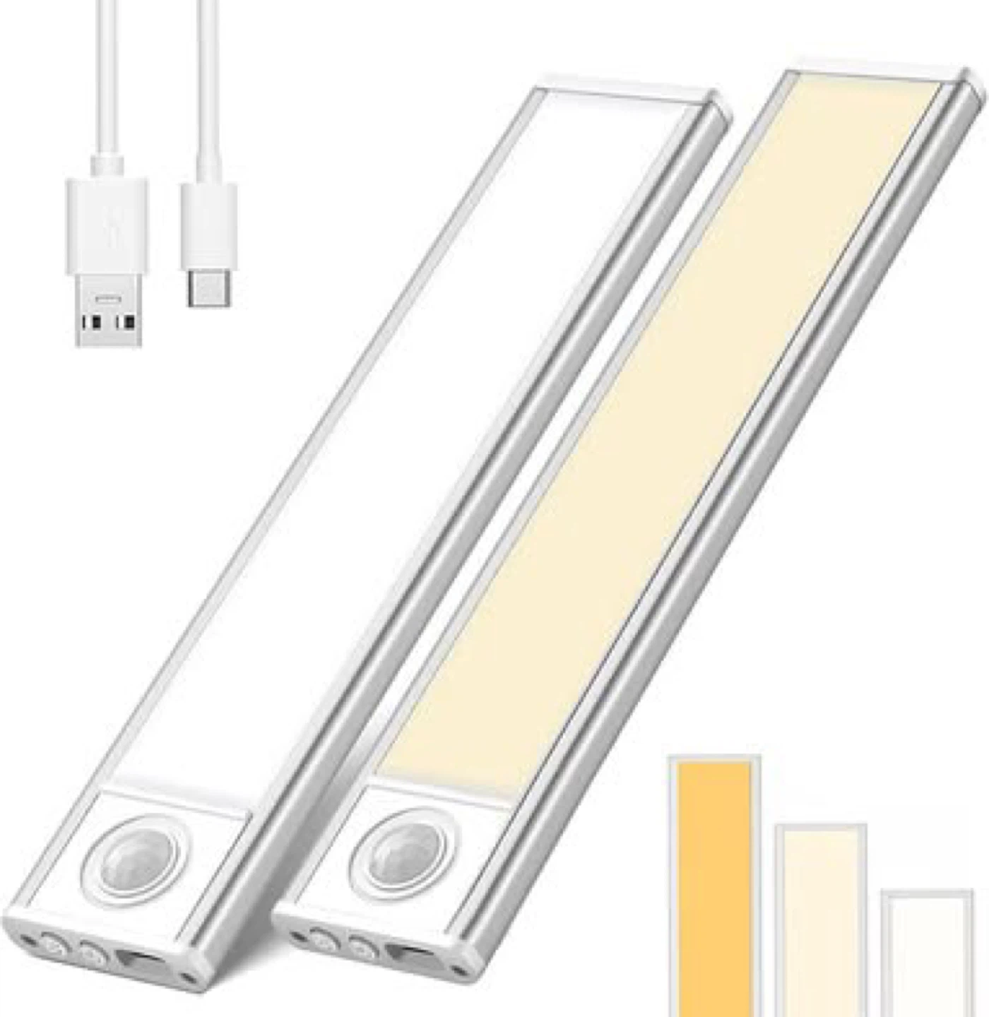20cm LED Under Cabinet Lights - Motion Sensor & USB Rechargeable