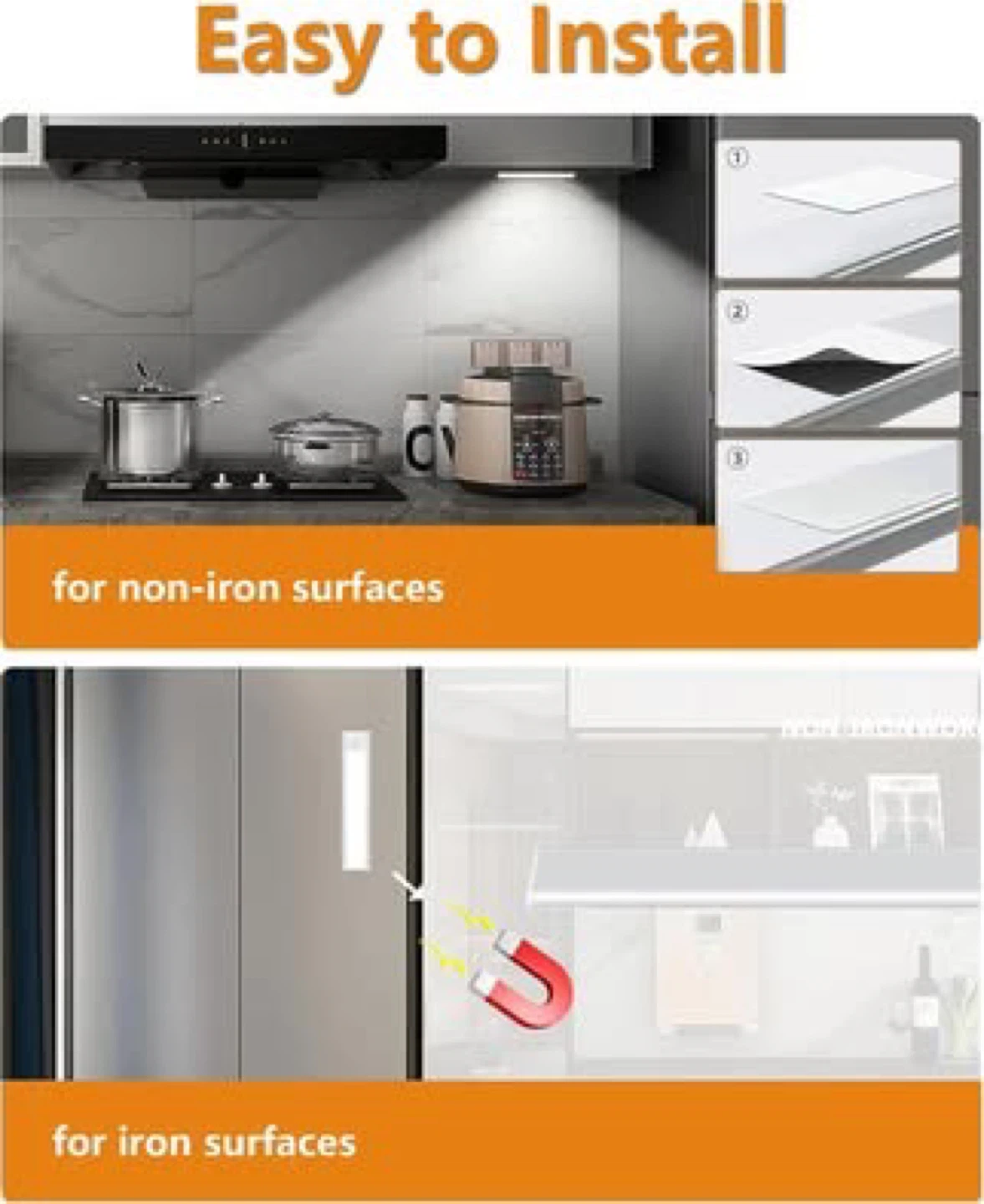 20cm LED Under Cabinet Lights - Motion Sensor & USB Rechargeable - photo 3