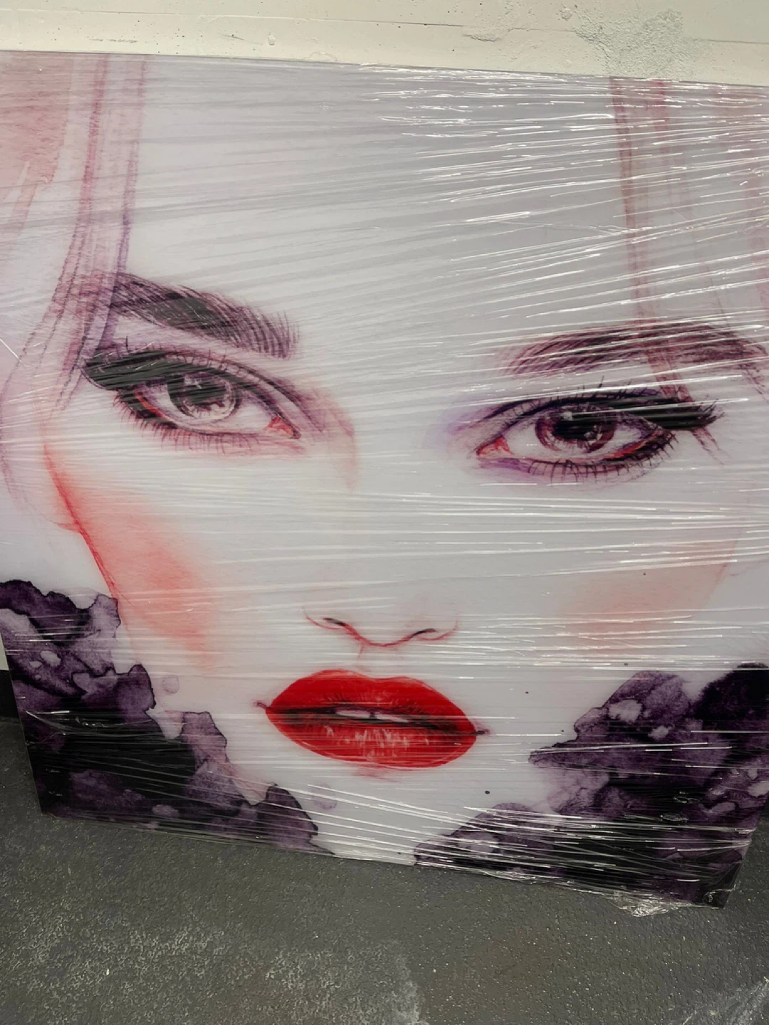 🥕 Modern Art Print – 🥕 Woman’s Face with Red Lips - photo 3