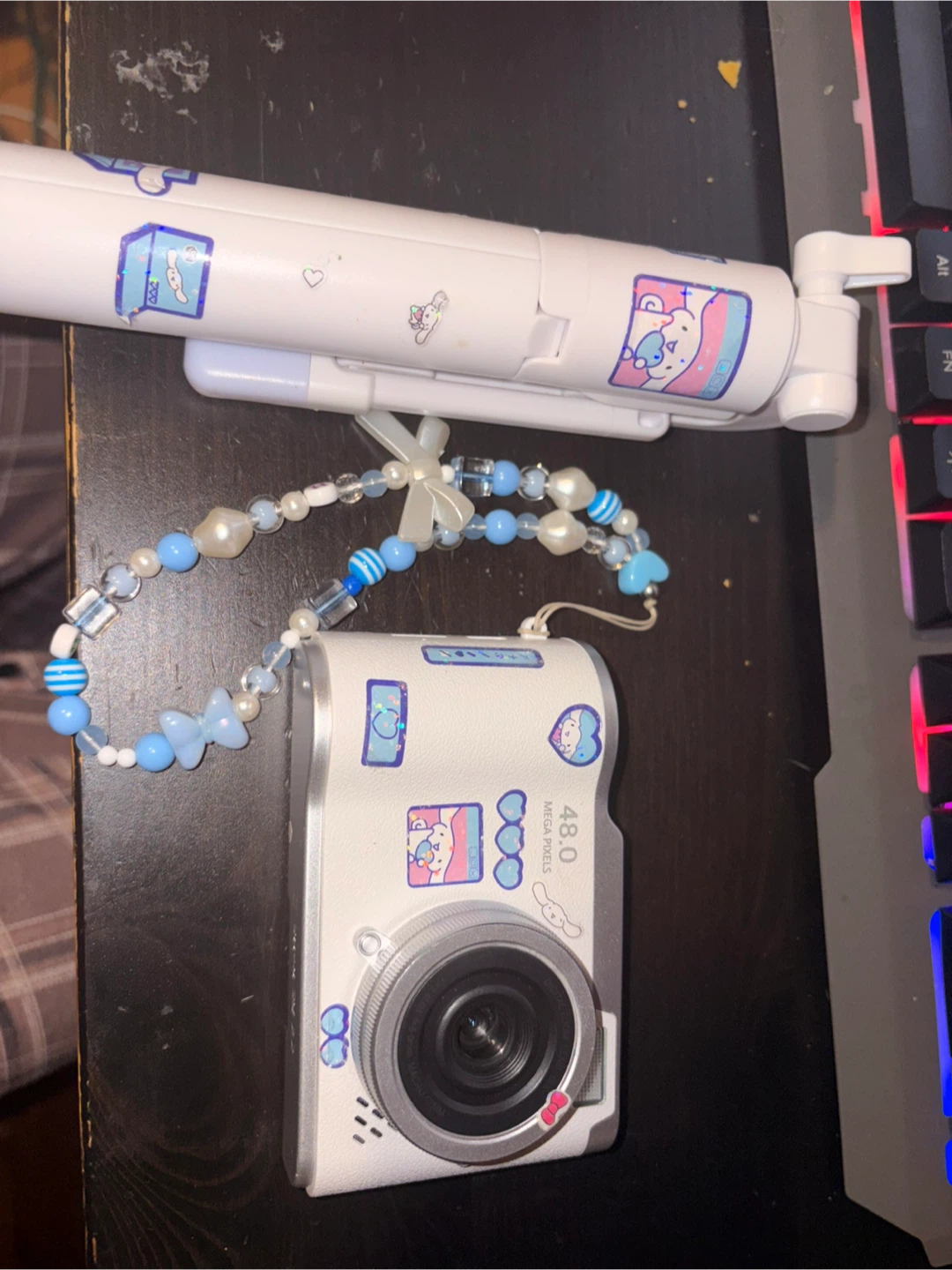 White 48.0 Megapixels Digital Camera with Charm