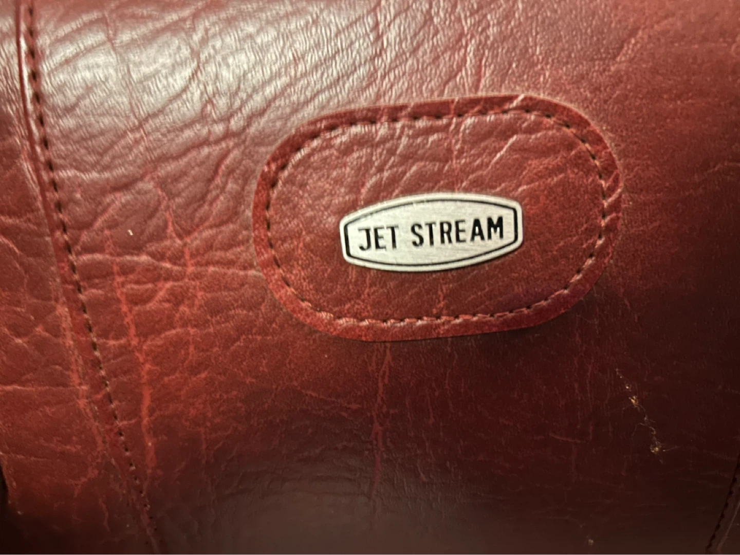 Vintage Red Jet Stream Faux Leather Carry-On Luggage Set - photo 3