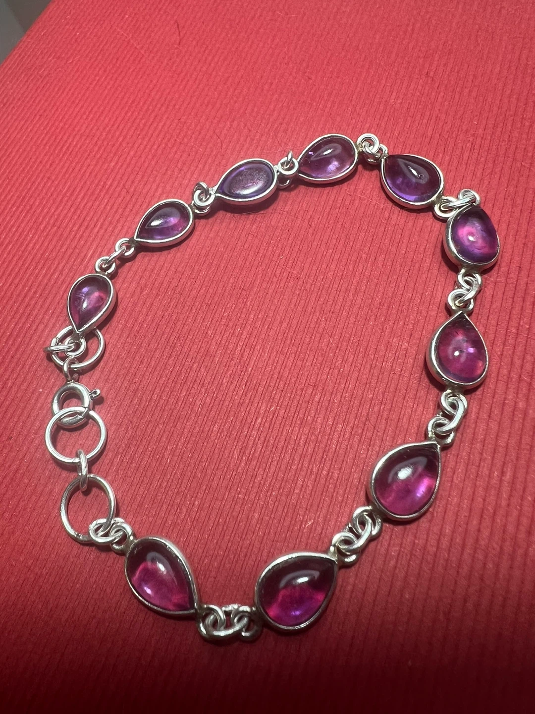 925 Silver Bracelet  with amethysts