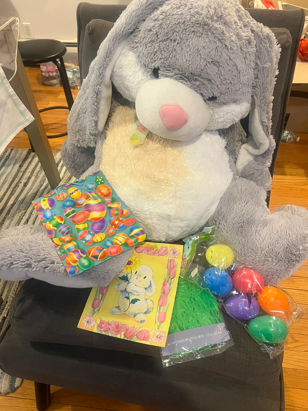 Jumbo Bunny Plush with Easter Accessories