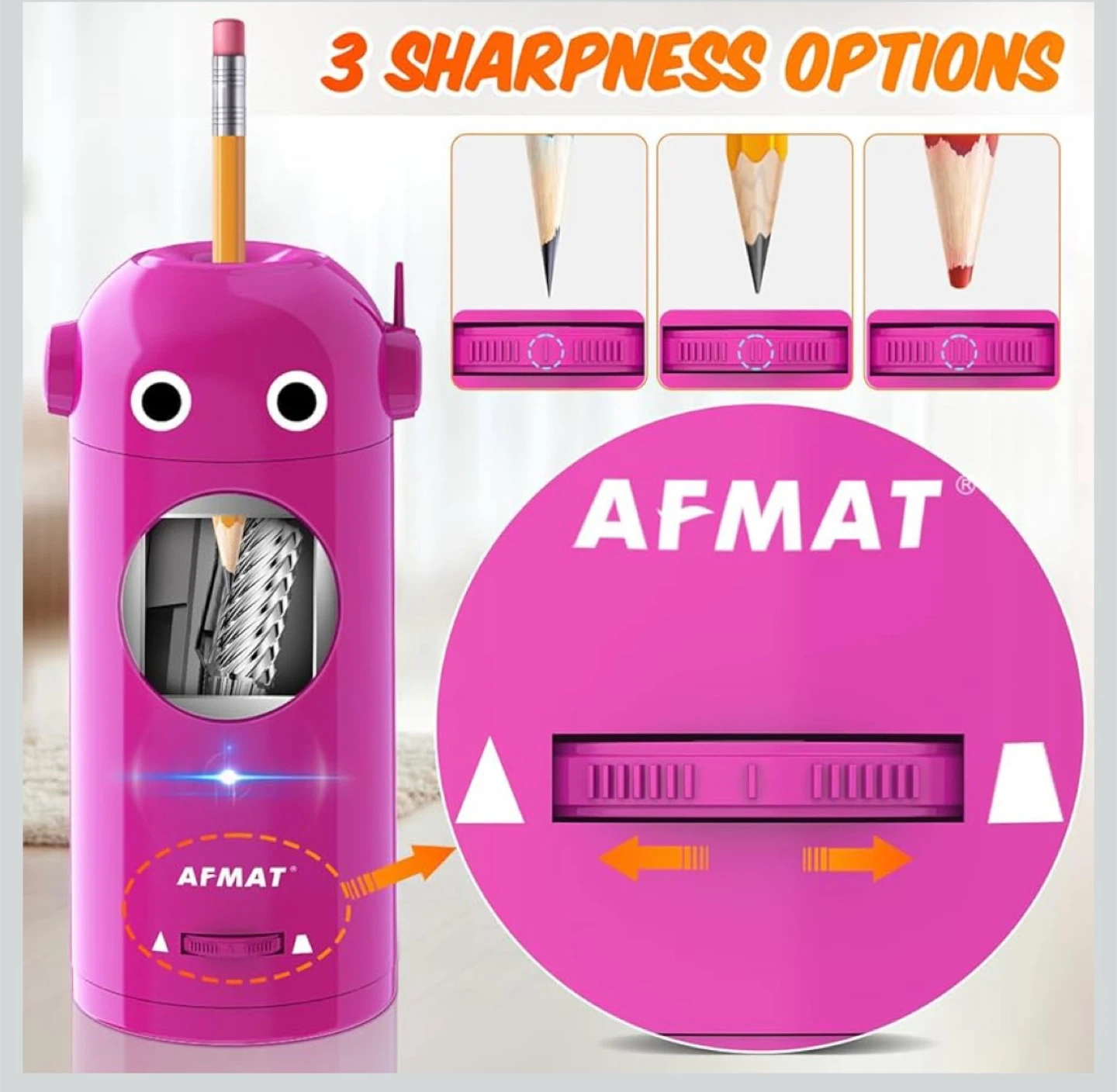 AFMAT Pink Robot Electric Pencil Sharpener - photo 2