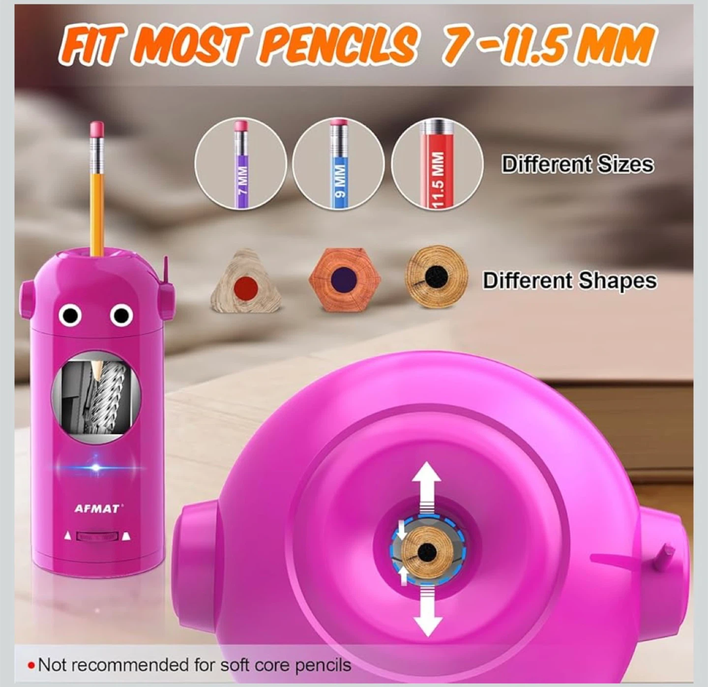 AFMAT Pink Robot Electric Pencil Sharpener - photo 5