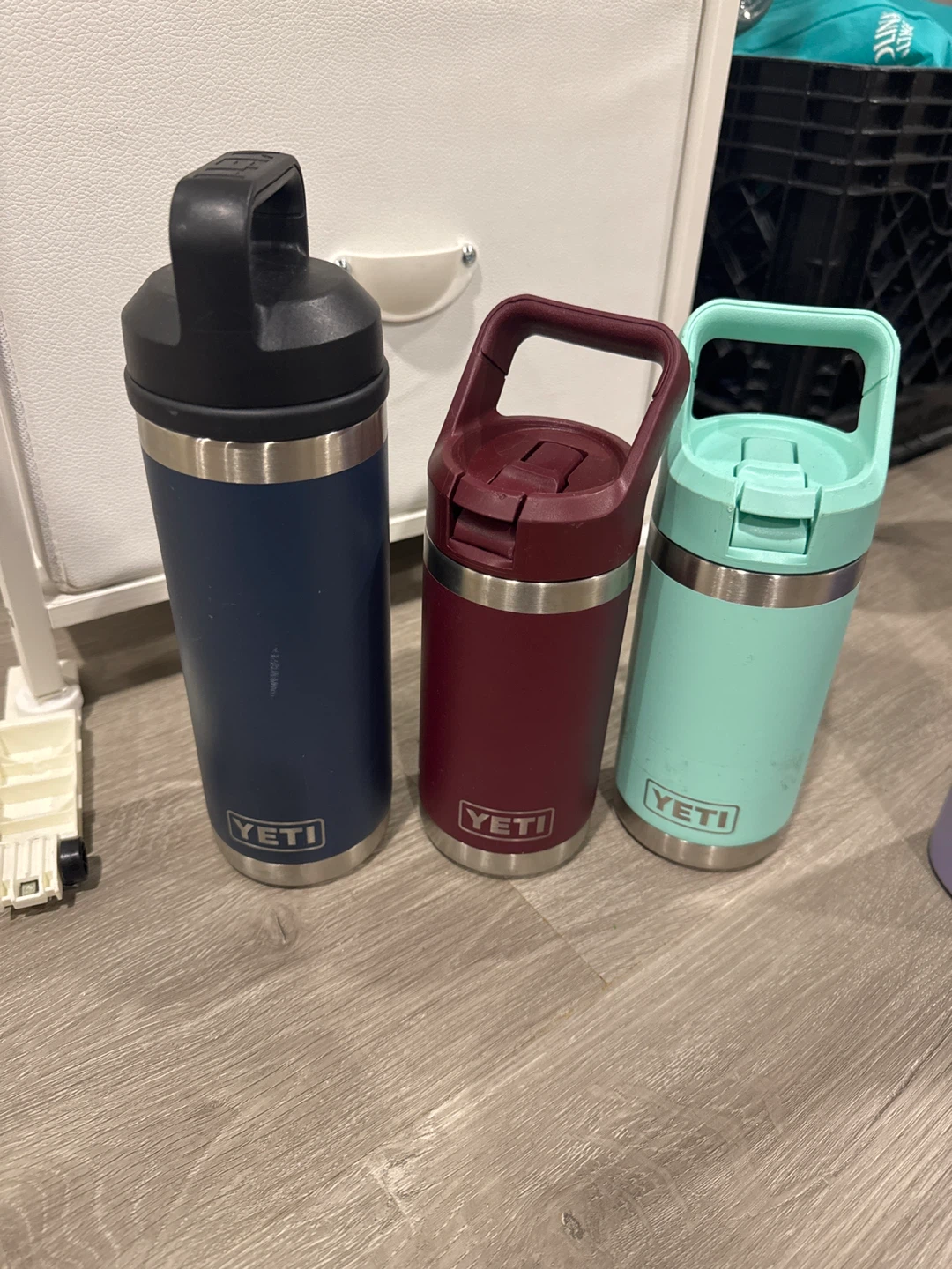Yeti Rambler Kids Water Bottles - Blue, Burgundy, Mint