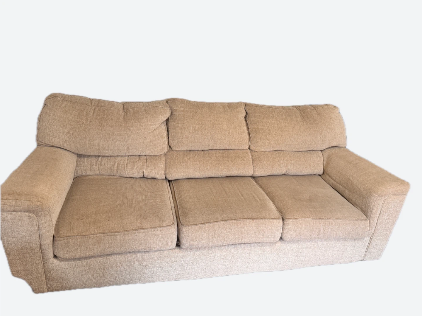 Tan Fabric 3-Seater Sofa