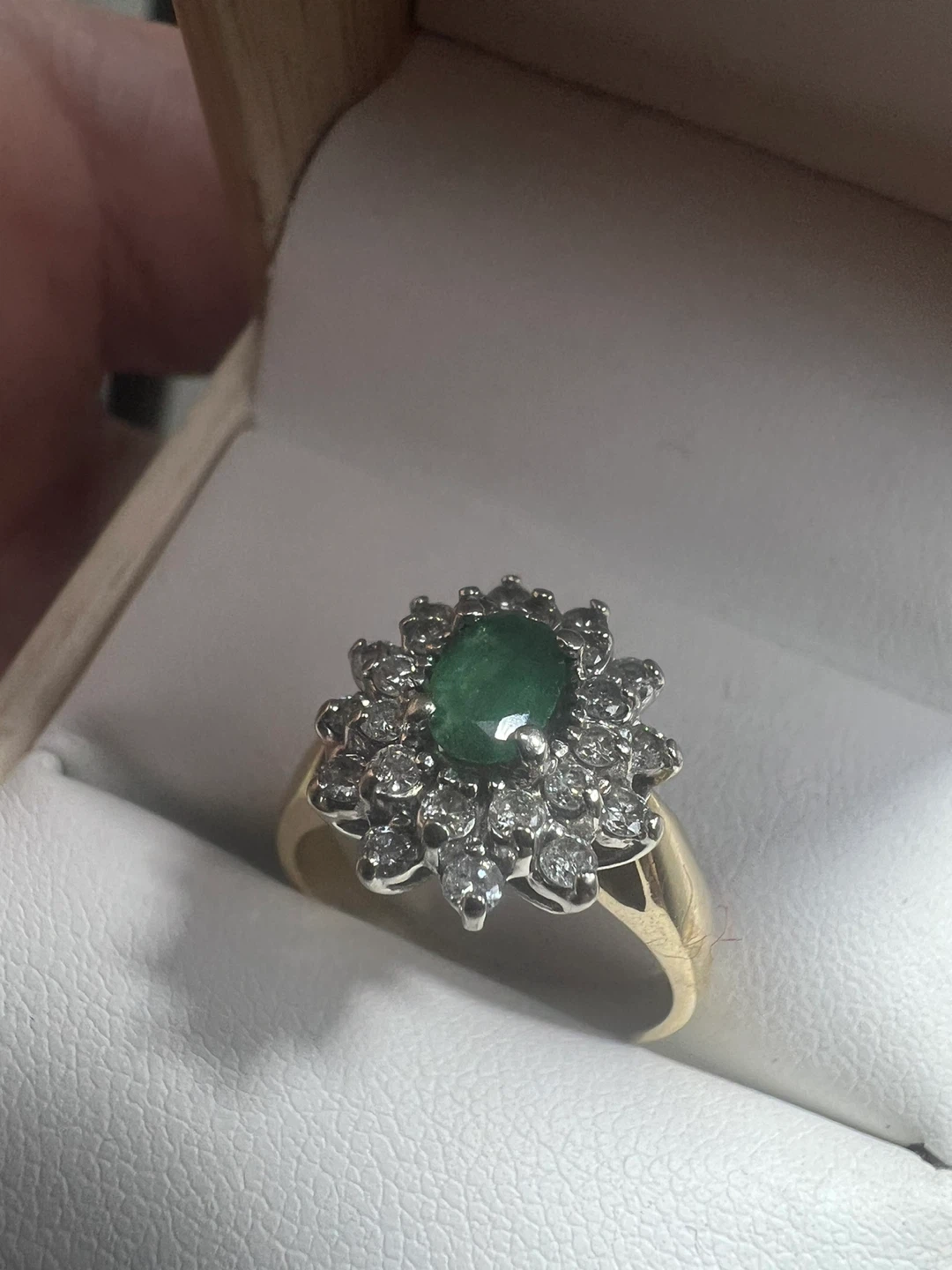 14K Gold Emerald and Diamond Ring