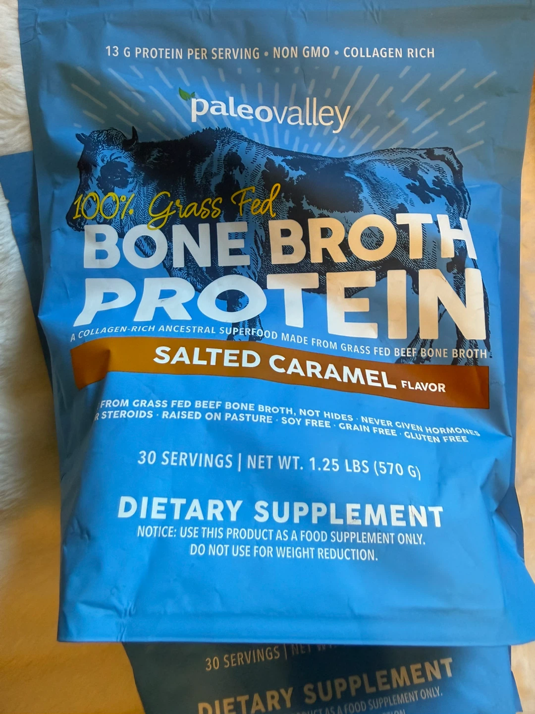 Paleovalley 100% Grass Fed Bone Broth Protein - Salted Caramel