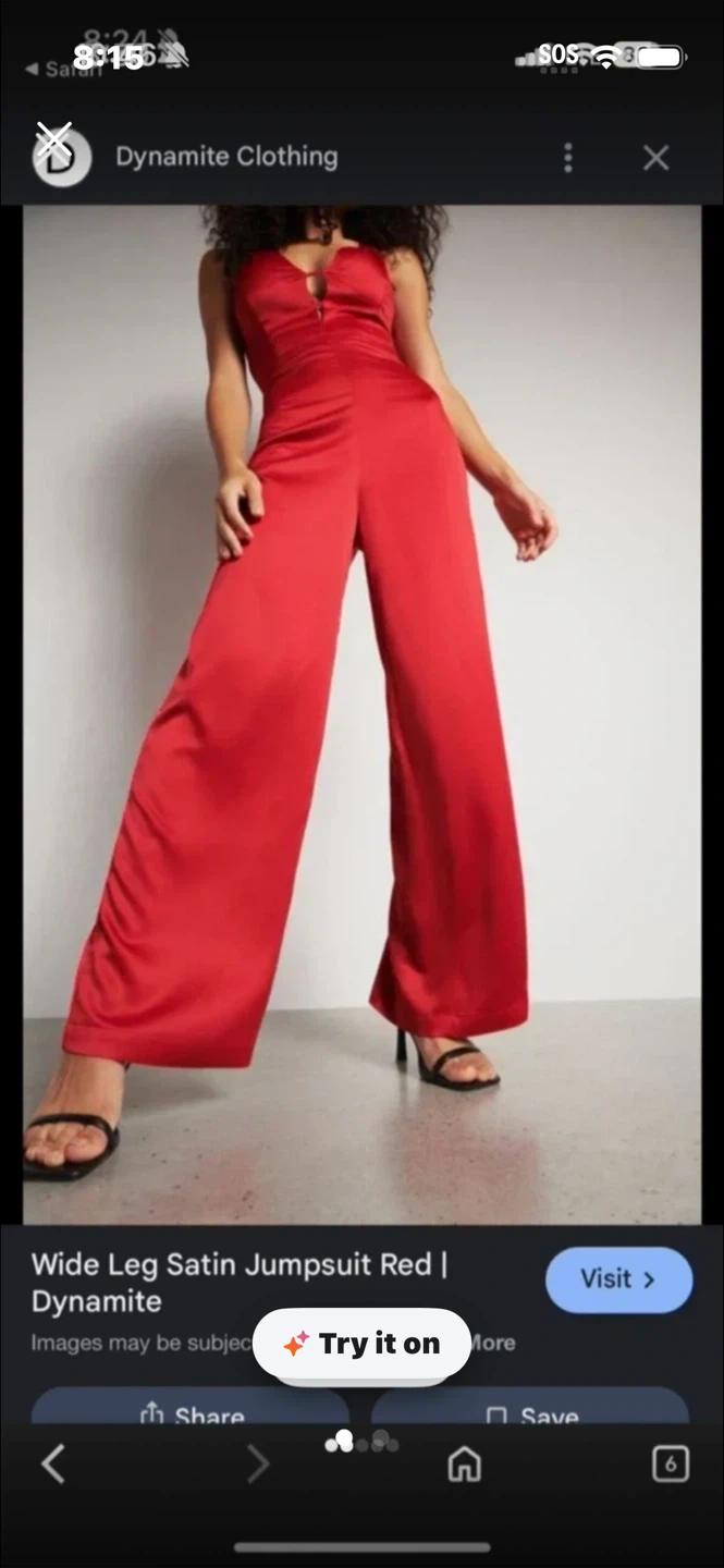 Dynamite Red Wide Leg Satin Jumpsuit
