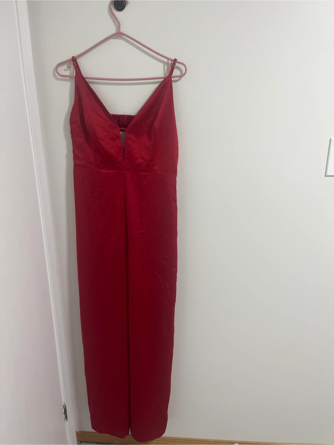Dynamite Red Wide Leg Satin Jumpsuit - photo 2