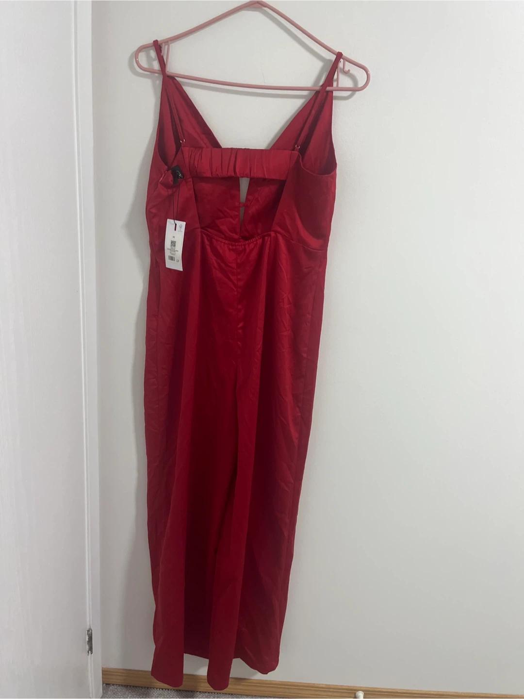 Dynamite Red Wide Leg Satin Jumpsuit - photo 4