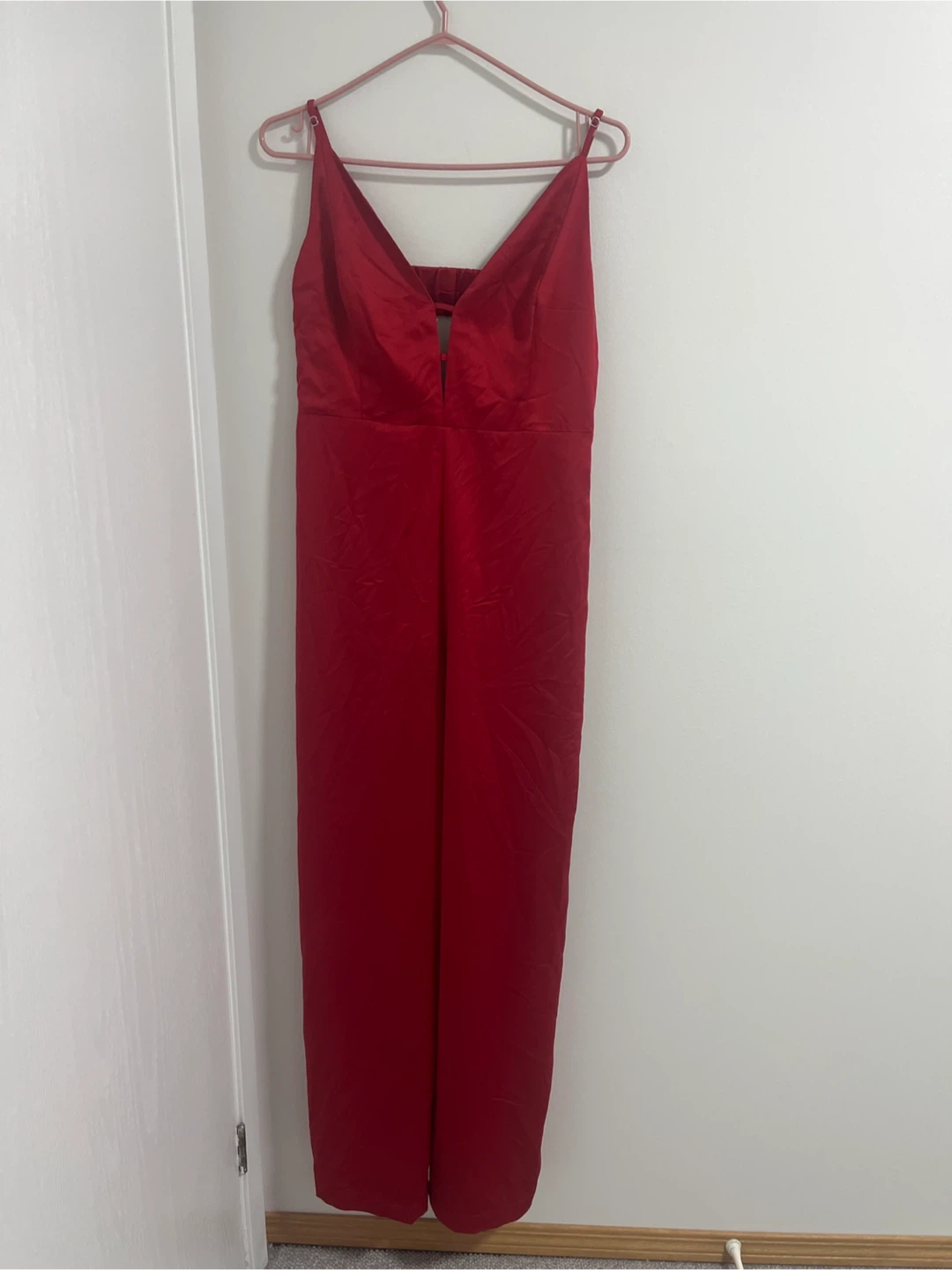 Dynamite Red Wide Leg Satin Jumpsuit - photo 3