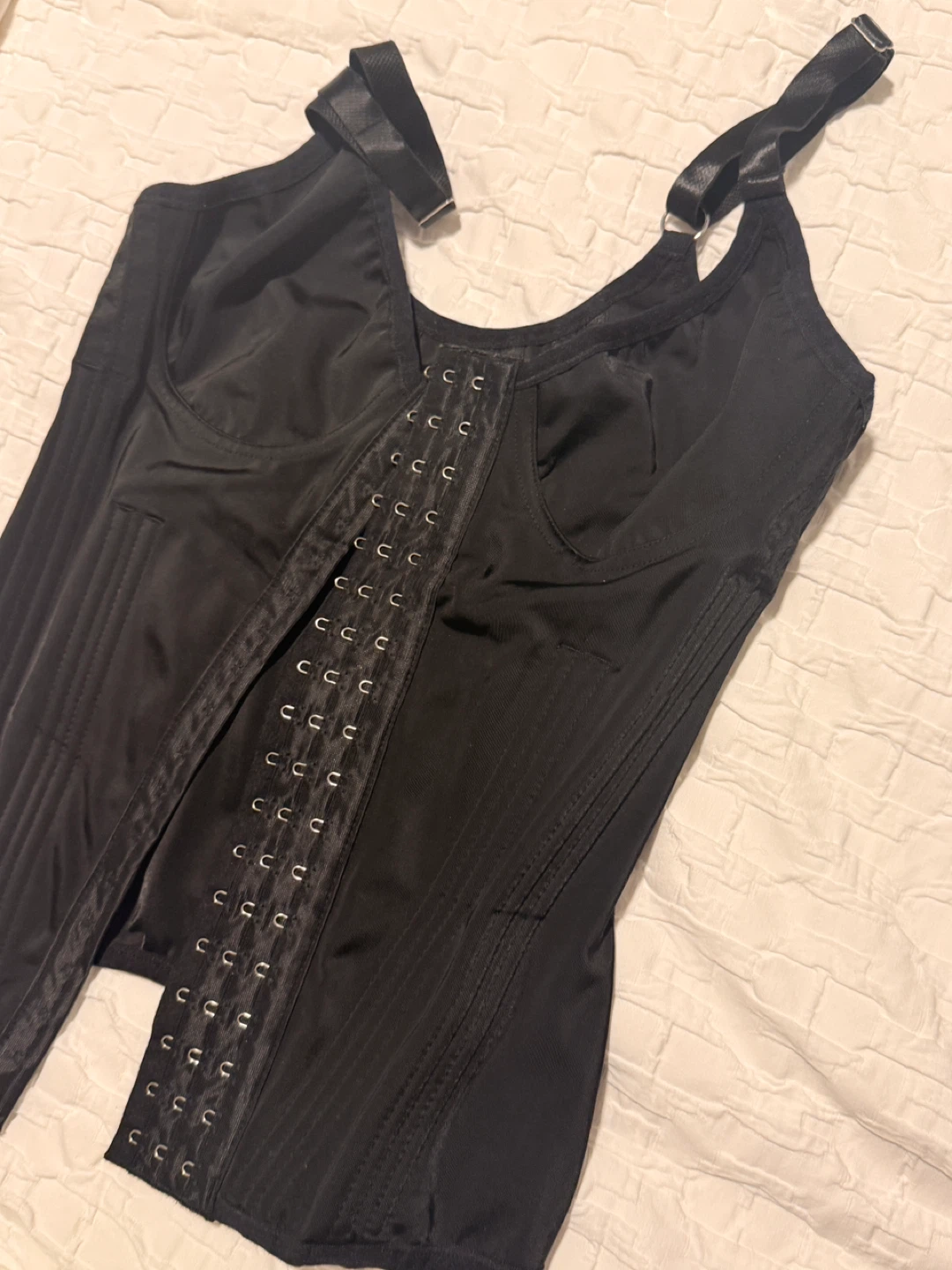 Black Corset with Hook and Eye Closure