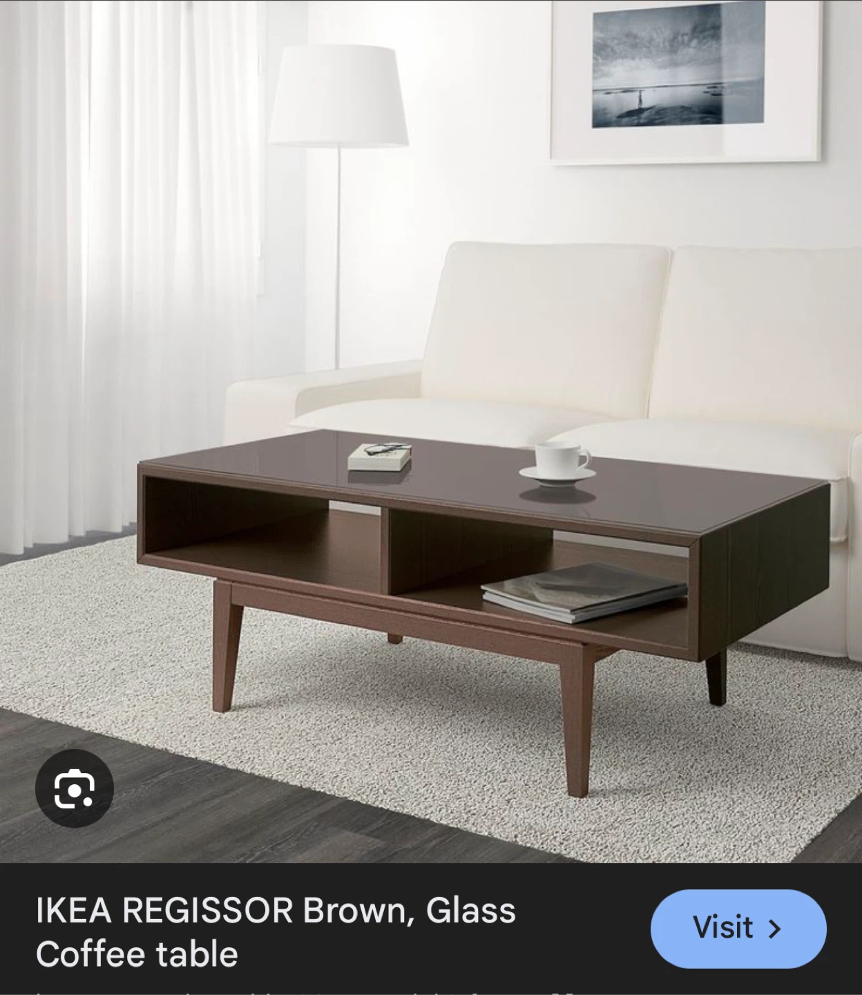 IKEA REGISSÖR Coffee Table - Brown, Glass