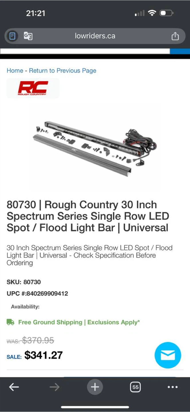 Rough Country 30” LED Light Bar (80730) – SINGLE ROW (443)🚨