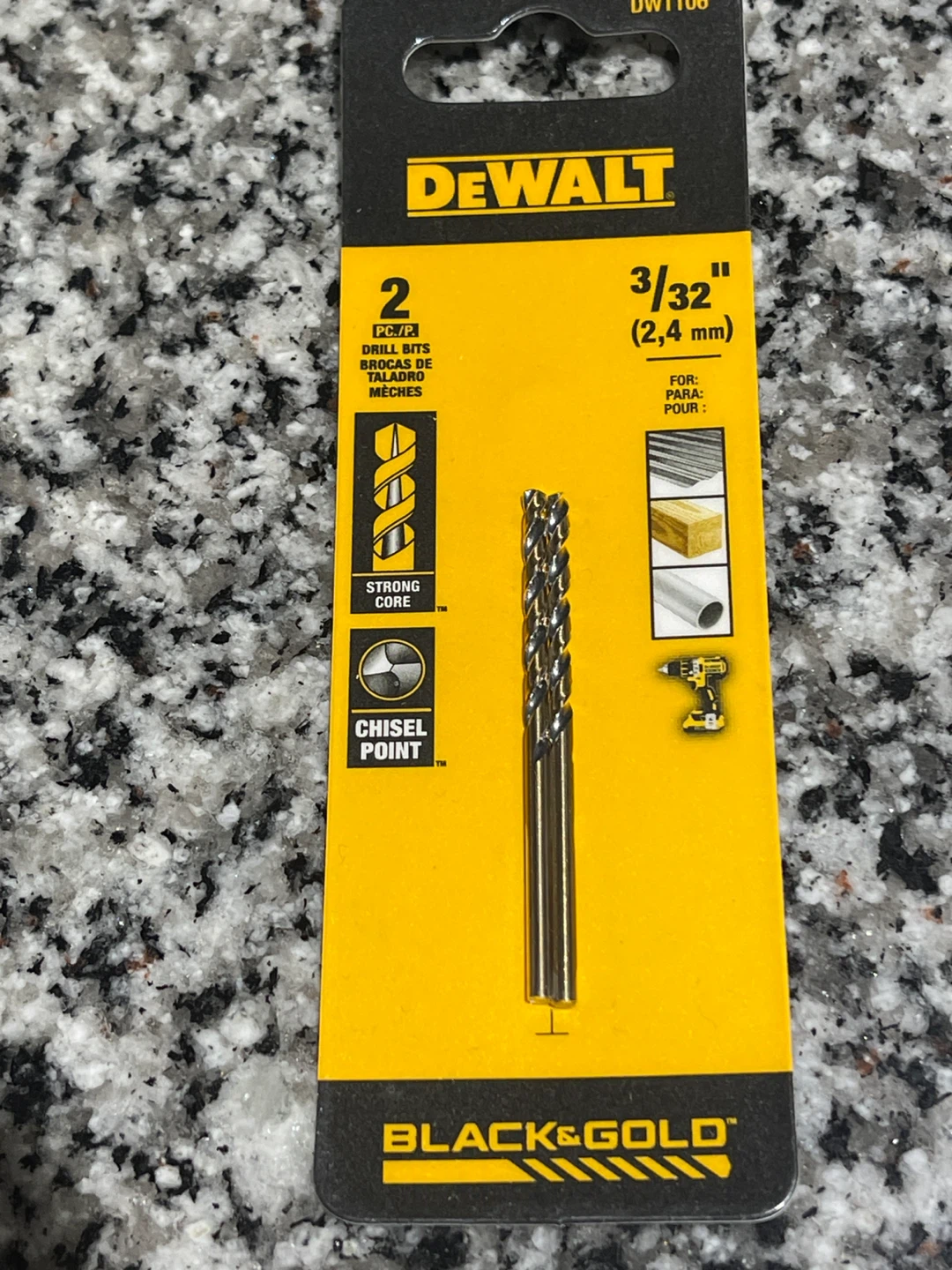 DEWALT 2-Pack 3/32" Black & Gold Drill Bit🥕