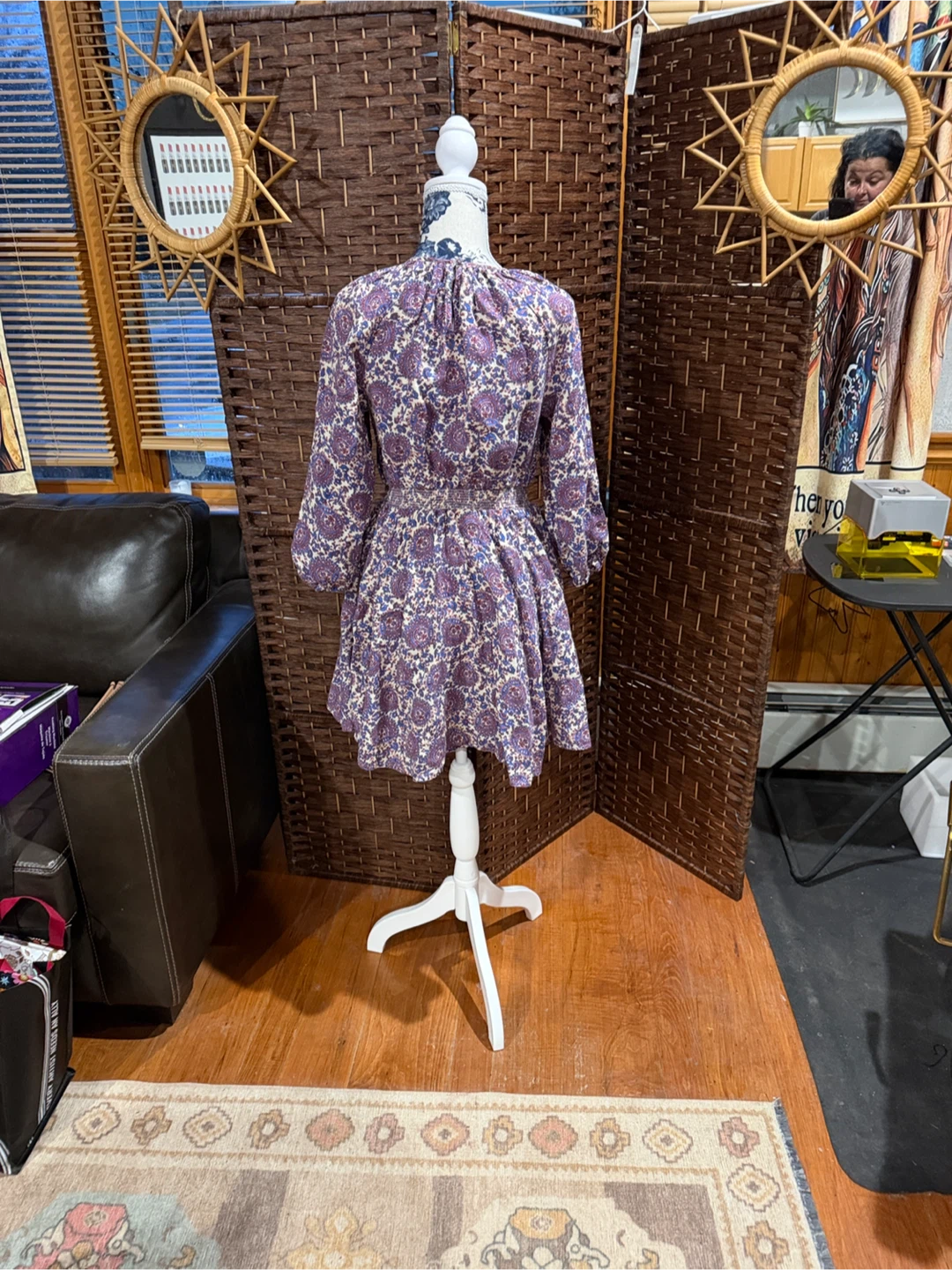 J CREW XS Purple Floral Print Dress - photo 2