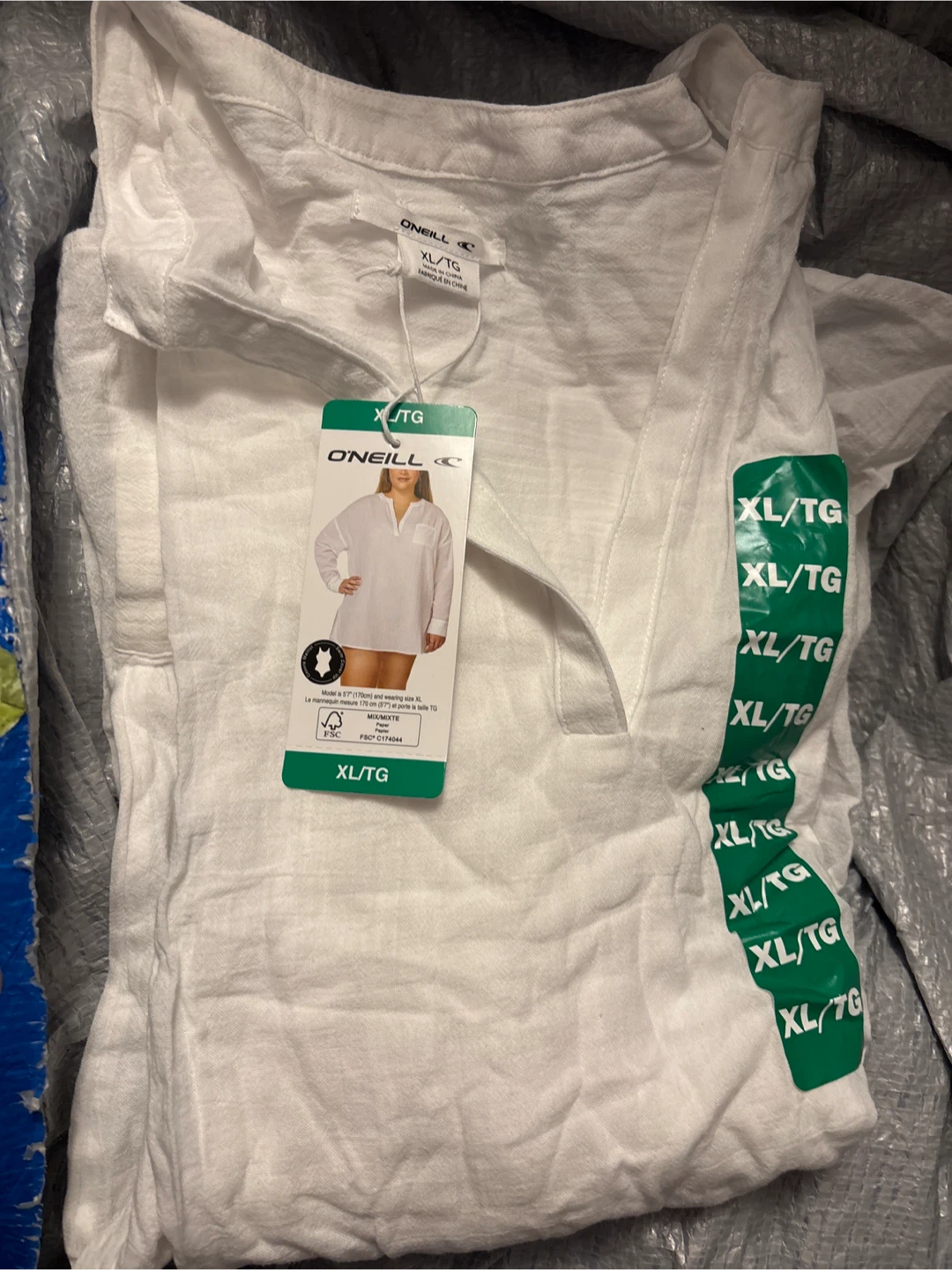 O'Neill White Cover-Up Tunic - XL/TG