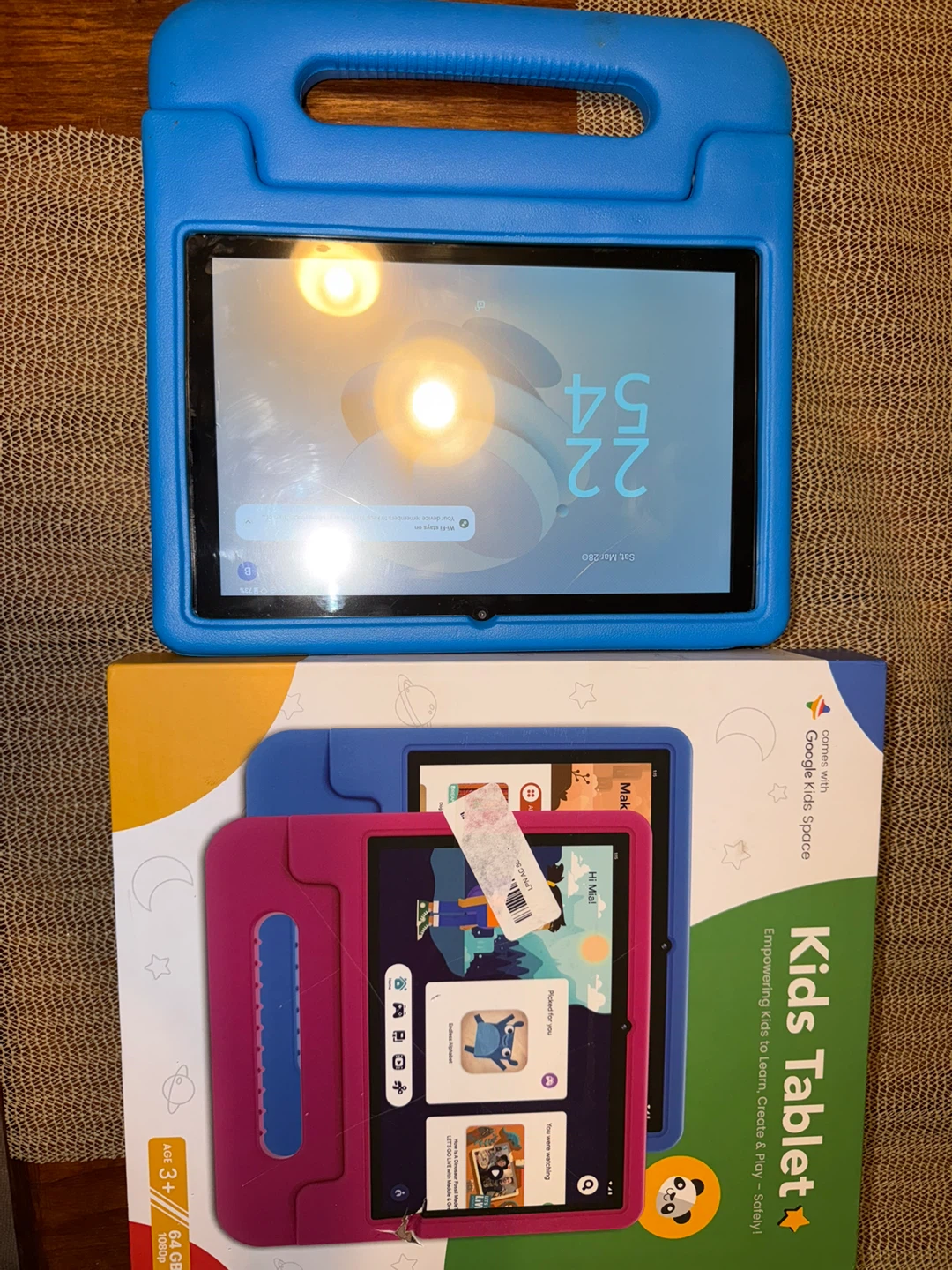 Kids Tablet with Blue Bumper Case