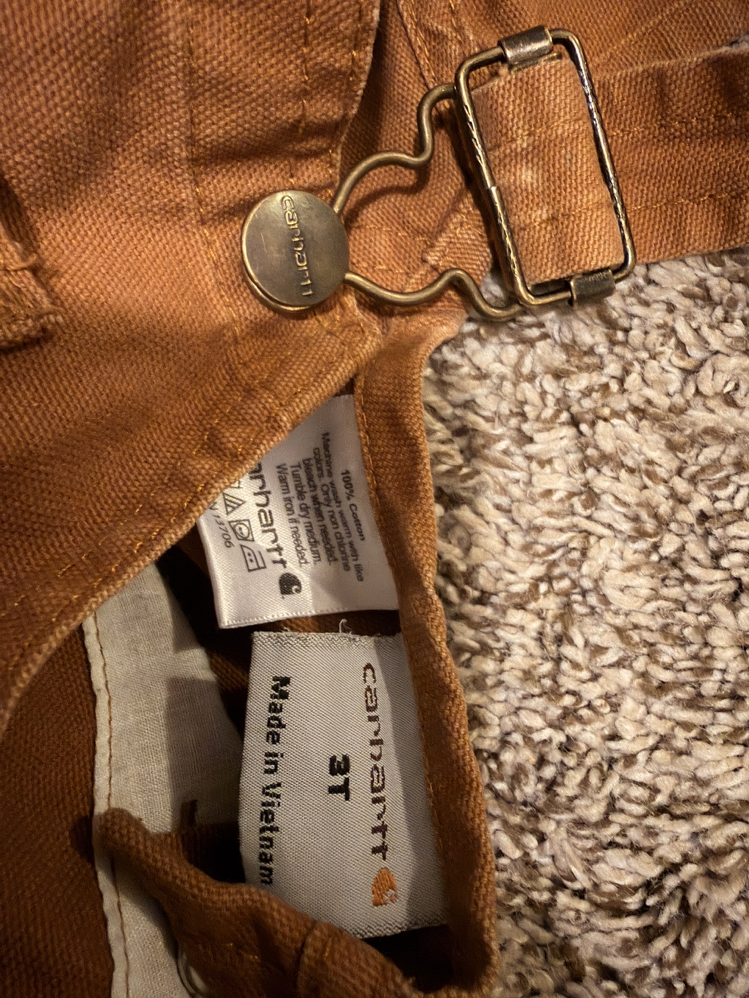 Carhartt Brown Canvas Overalls - Size 3T - photo 3