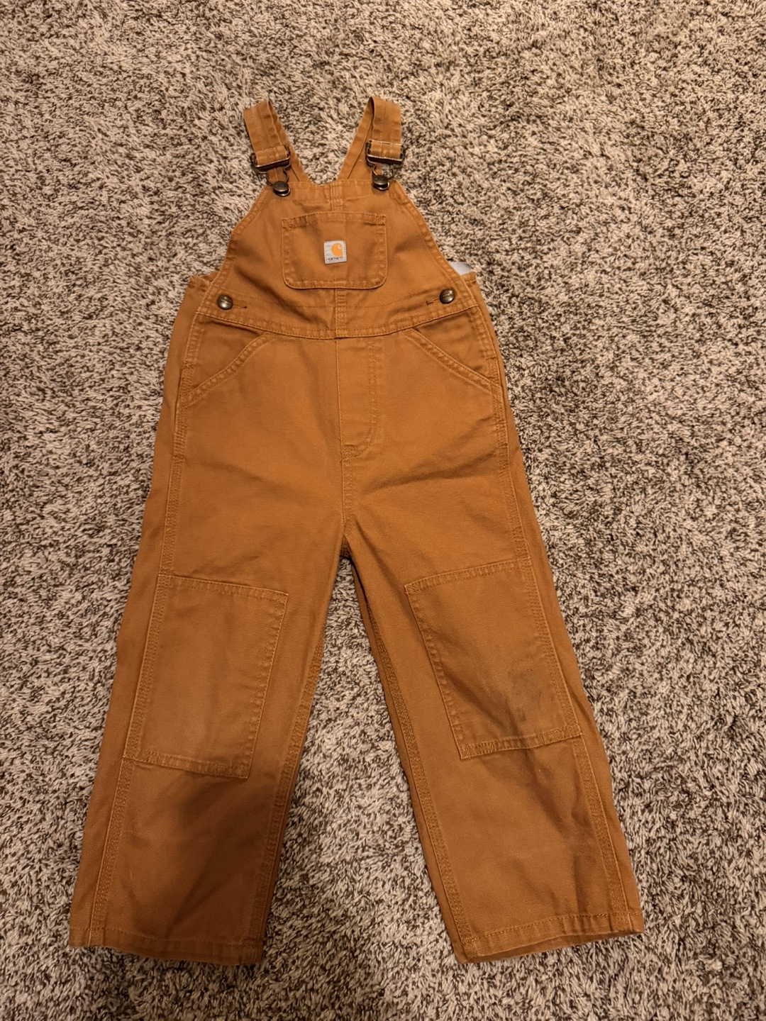 Carhartt Brown Canvas Overalls - Size 3T