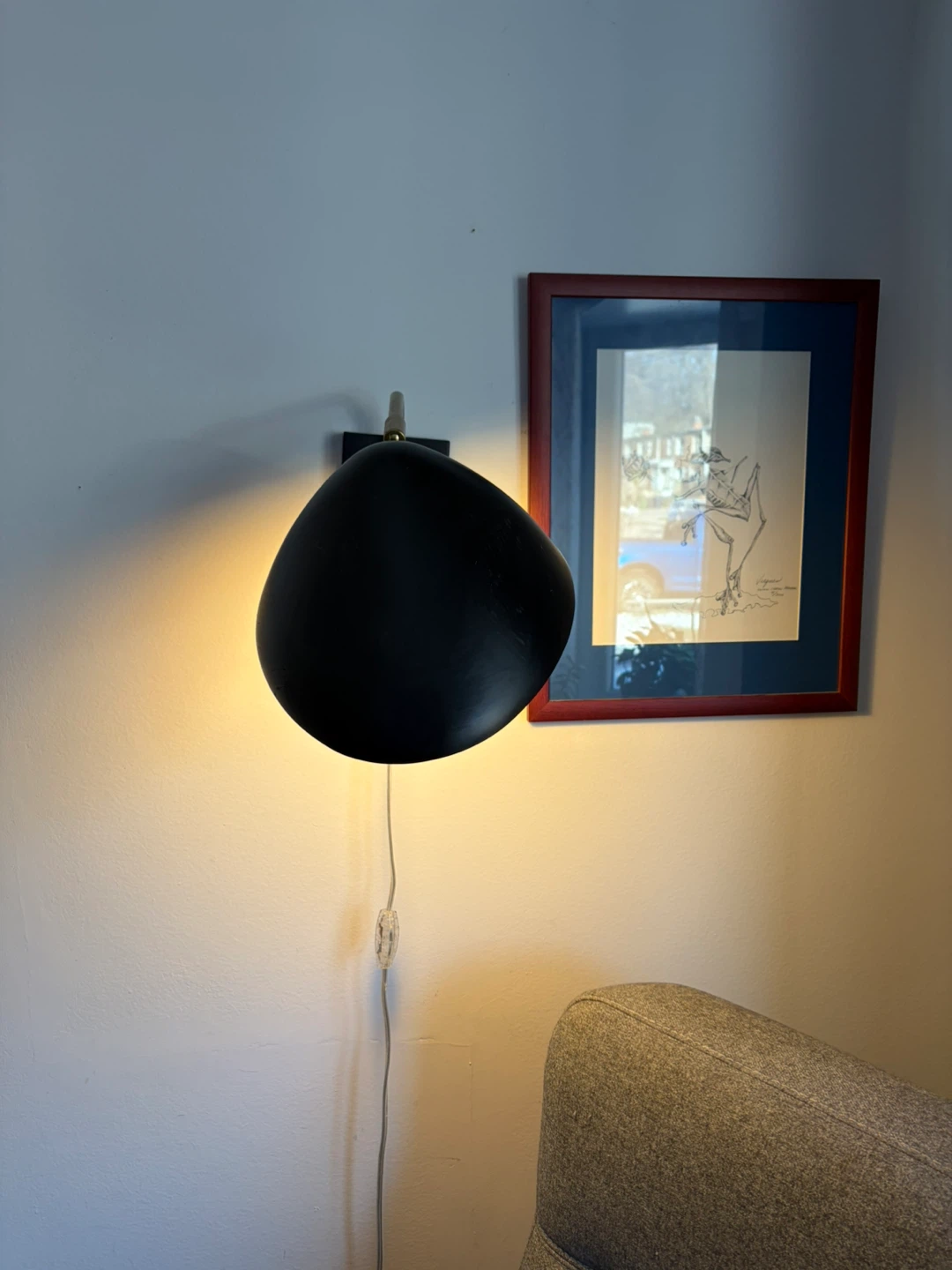 Black Wall Sconce Lamp with Brass Arm - photo 2