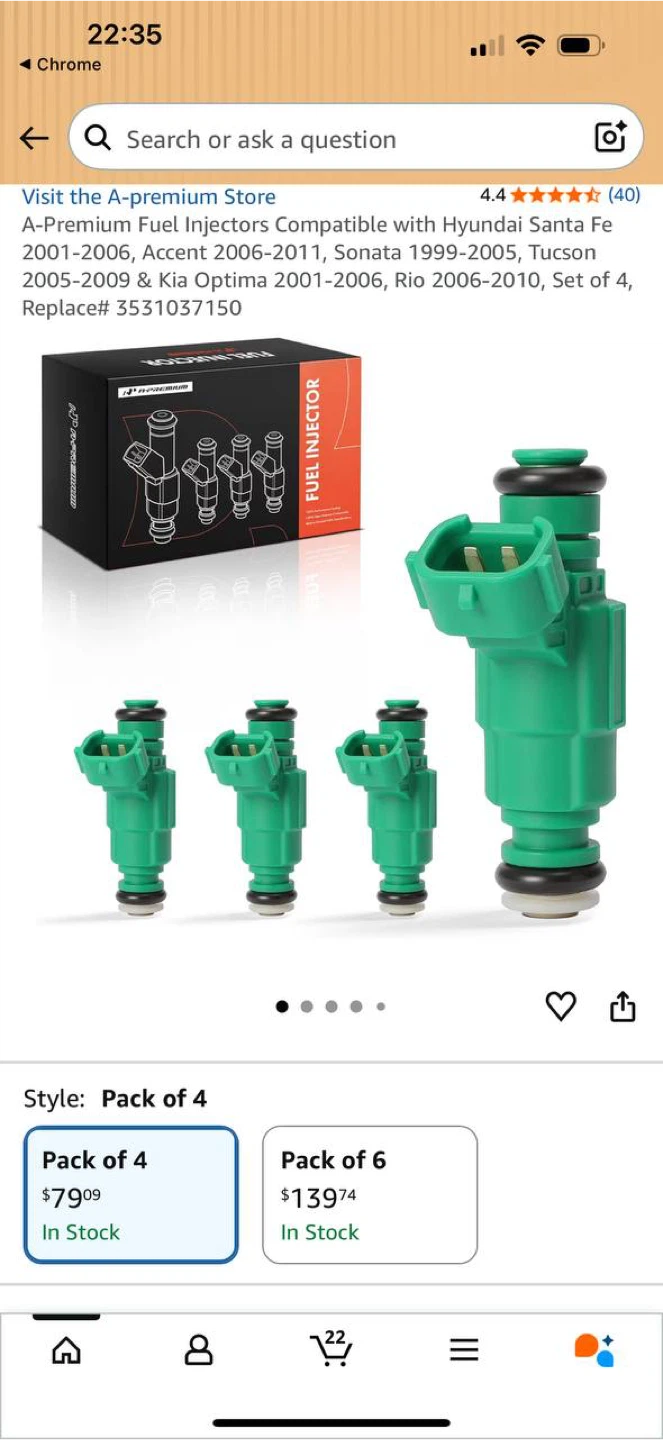 A-Premium Fuel Injectors Set of 4 – Hyundai / Kia (445)🔥