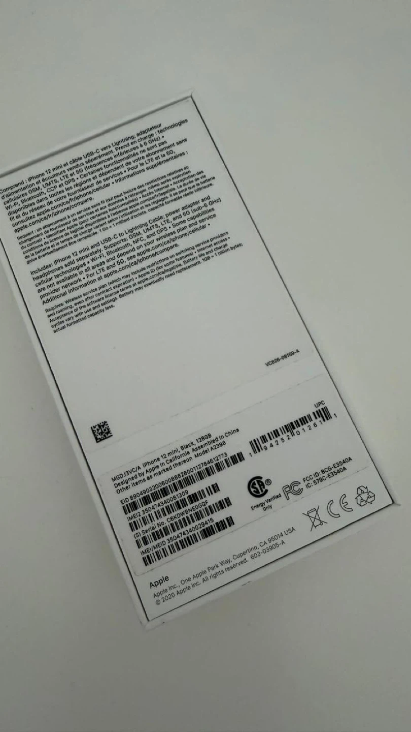 Empty box - Apple iPhone 12 mini, 128GB, Black - photo 2