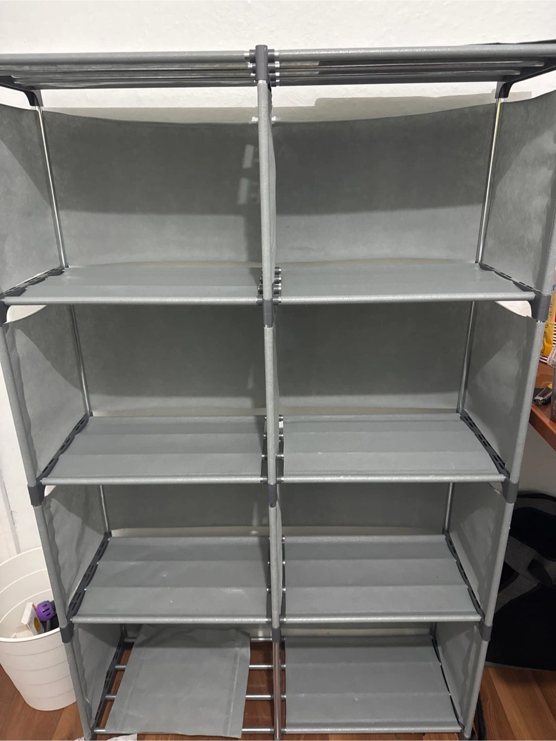 Grey 8-Tier Fabric Storage Shelf Unit