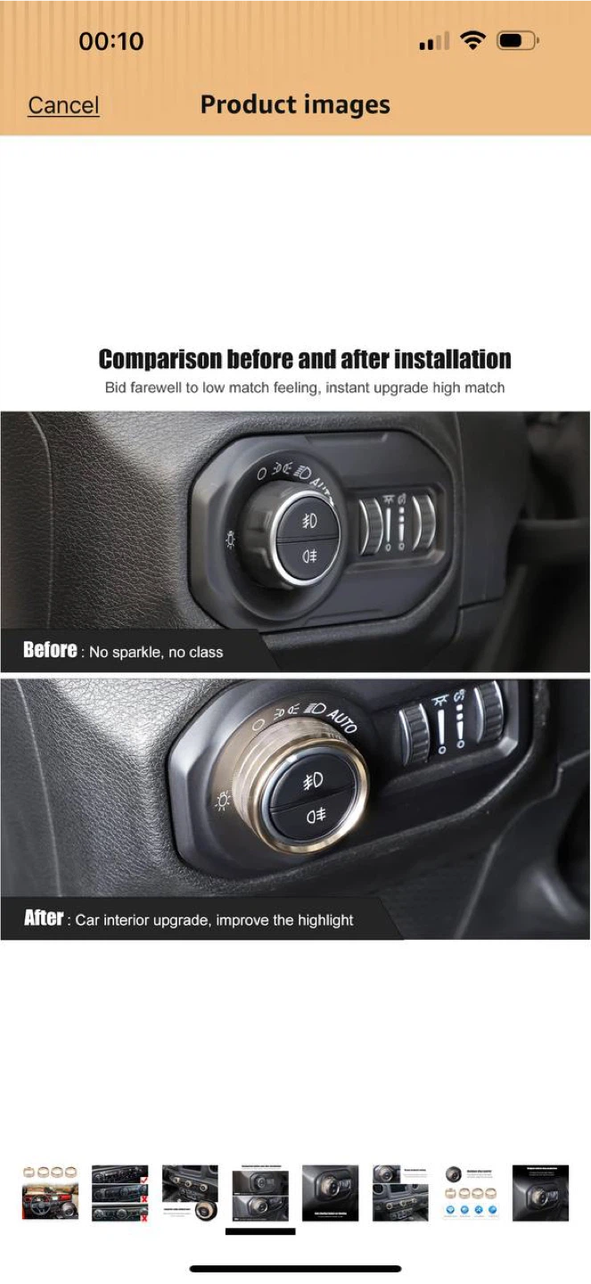 JEEP WRANGLER JL INTERIOR KNOB TRIM SET (2018–2026+) 🔥 - photo 4