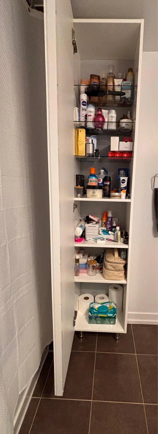 White Tall Bathroom Storage Cabinet - photo 2