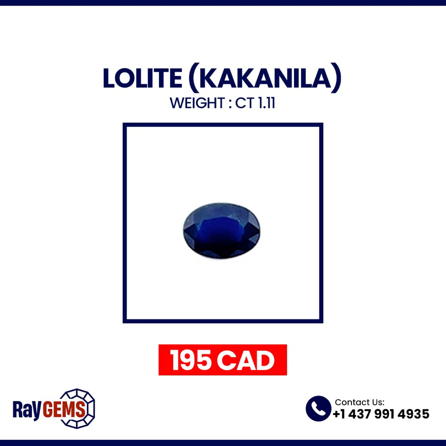 Lolite (Kakanila) Gemstone - 1.11 CT