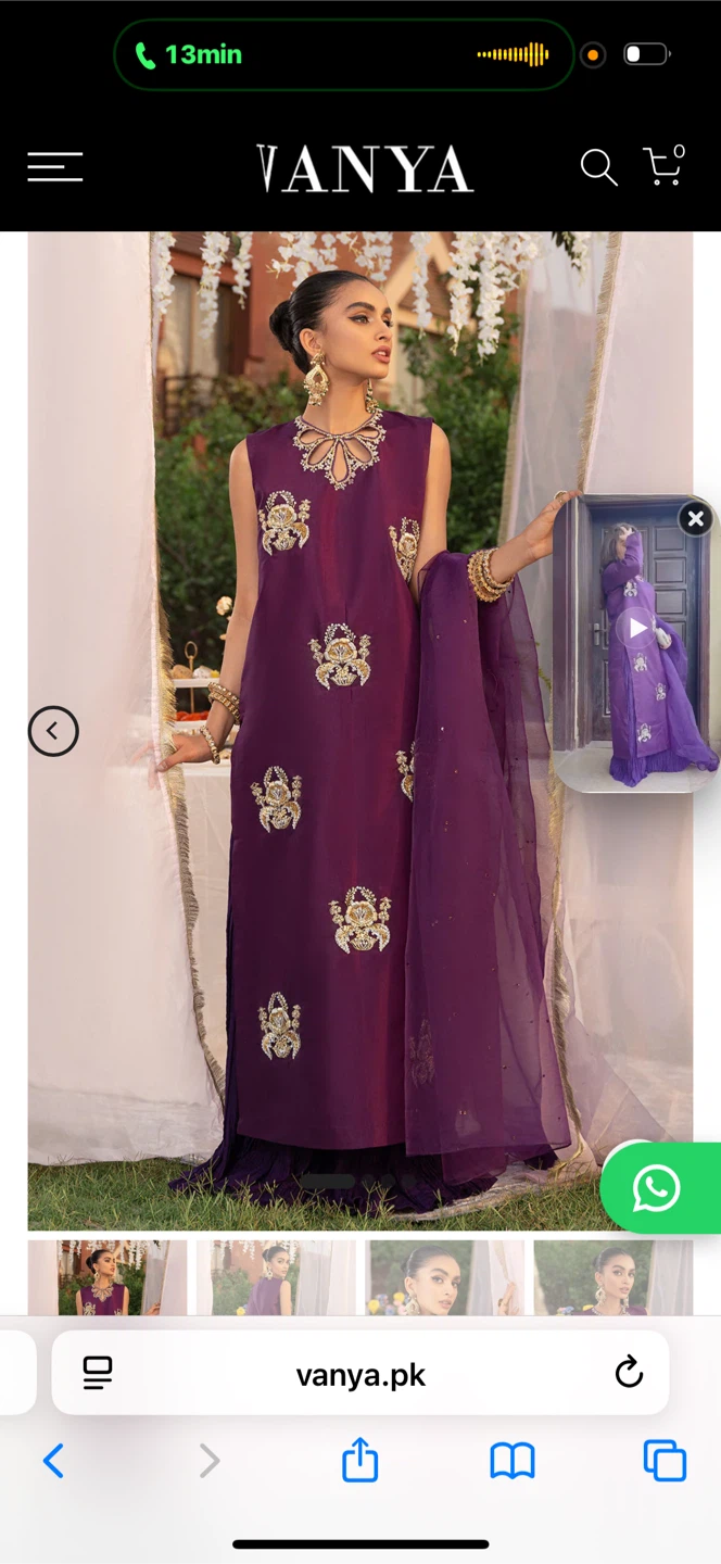 Vanya Purple Embroidered Kameez with garara - photo 3