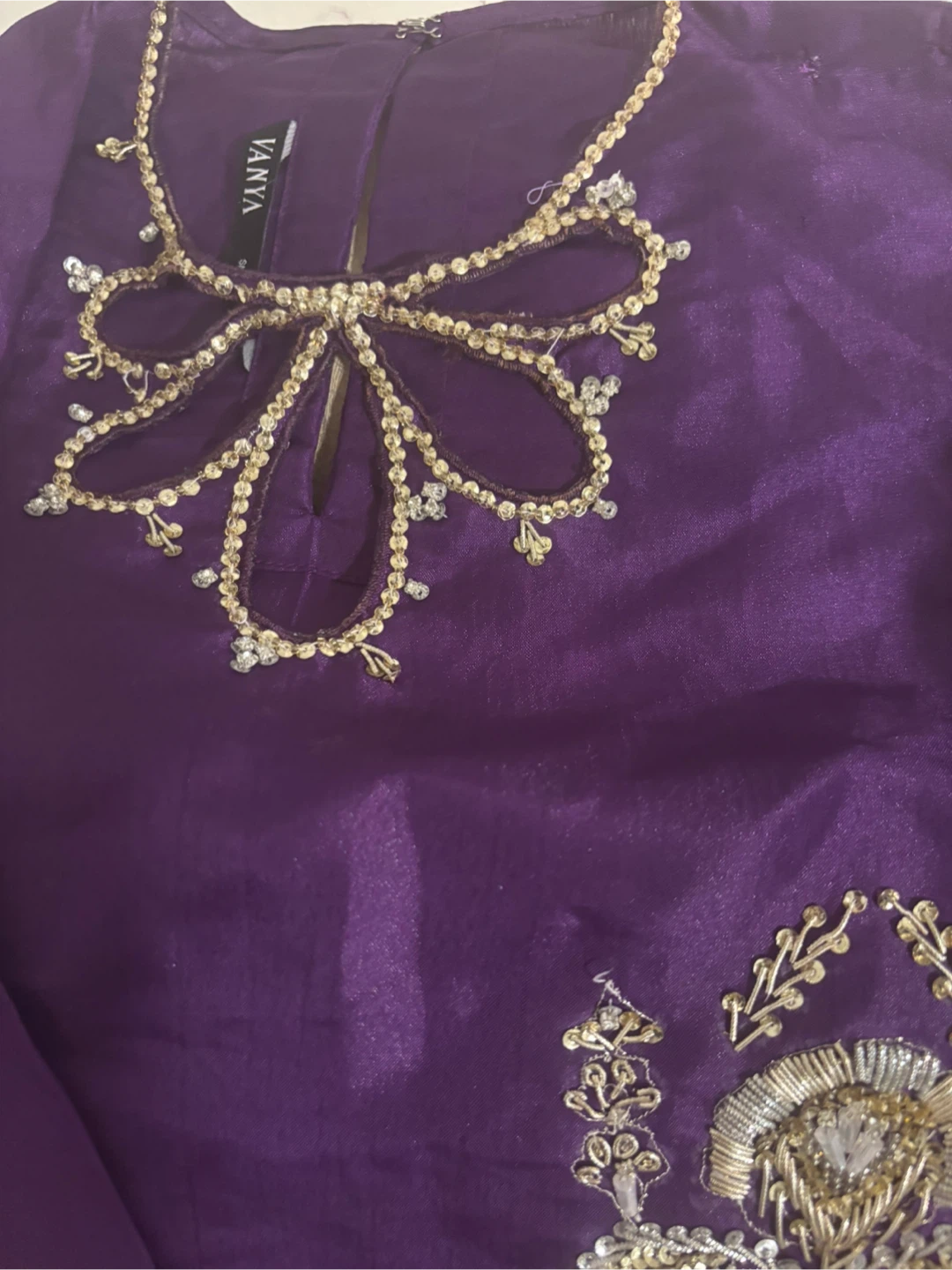 Vanya Purple Embroidered Kameez with garara - photo 2