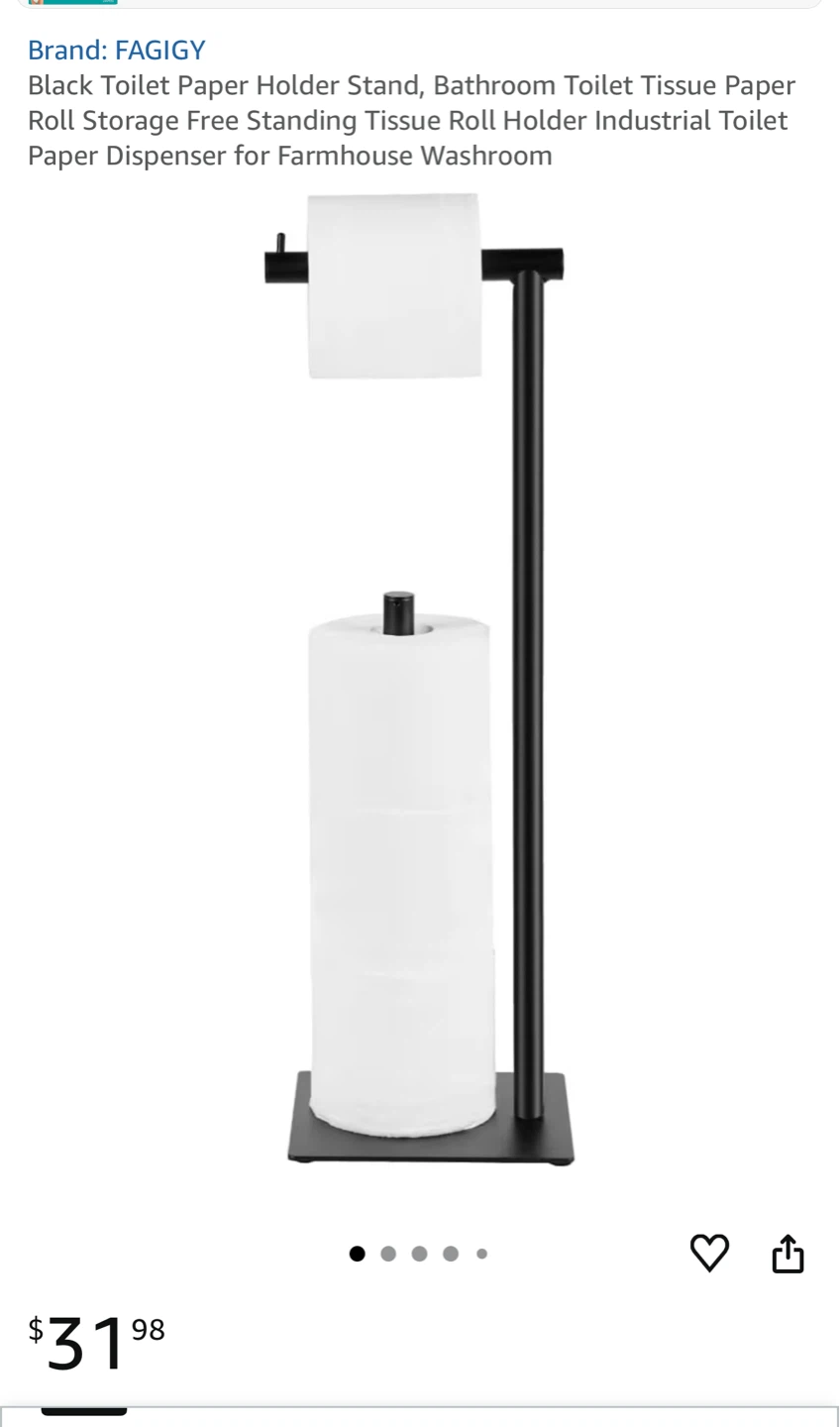 FAGIGY Black Toilet Paper Holder Stand