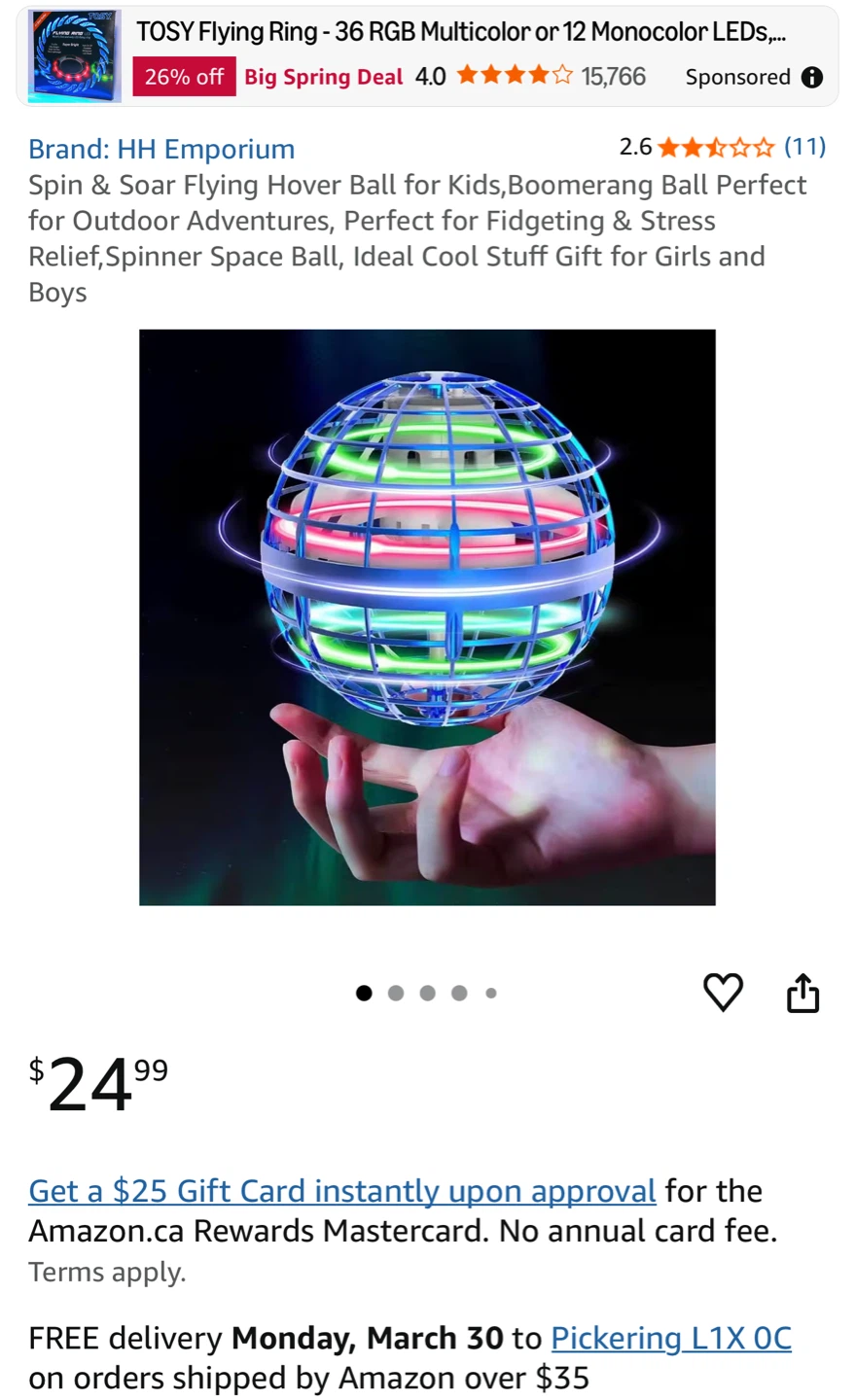TOSY Flying Ring - RGB Multicolor LEDs