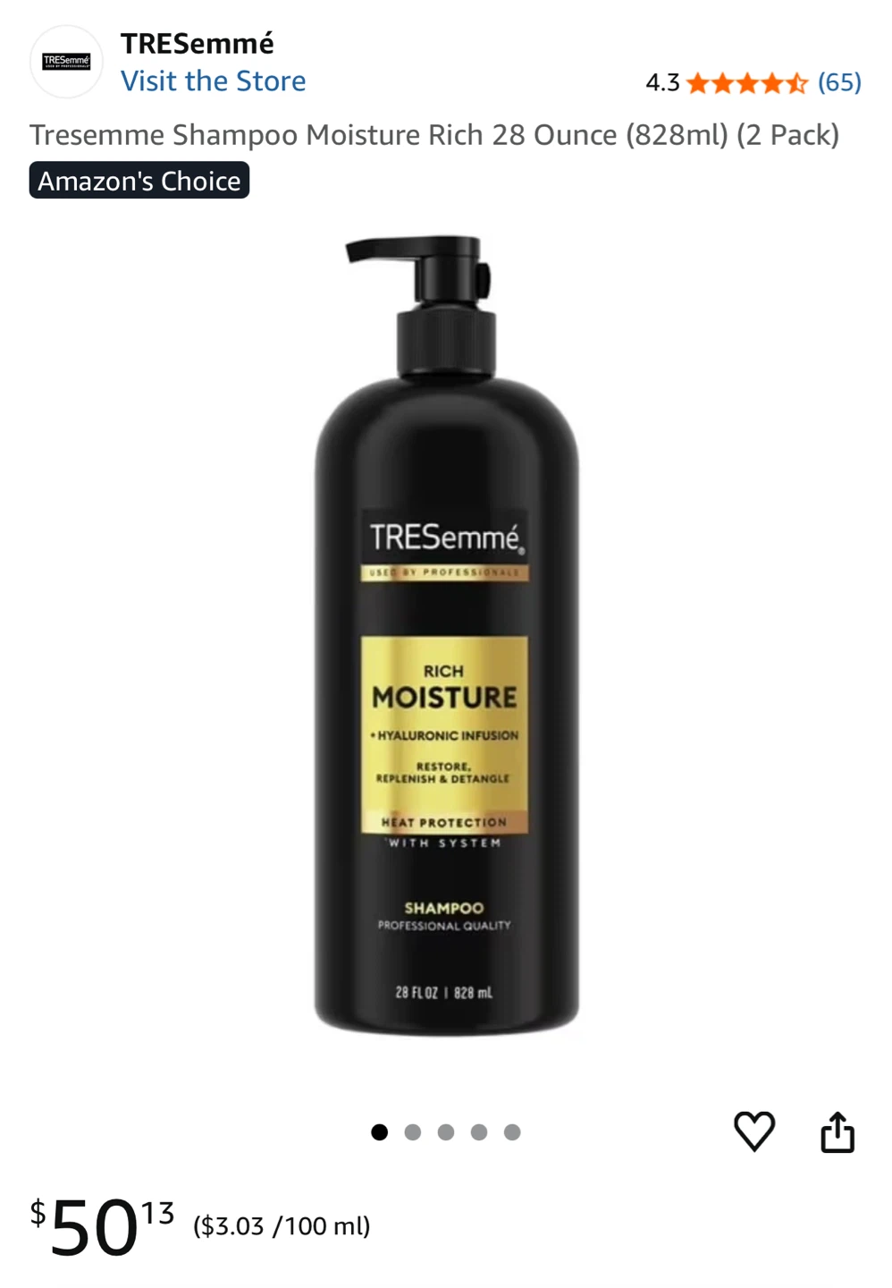 TRESemmé Rich Moisture Shampoo (2 Pack)