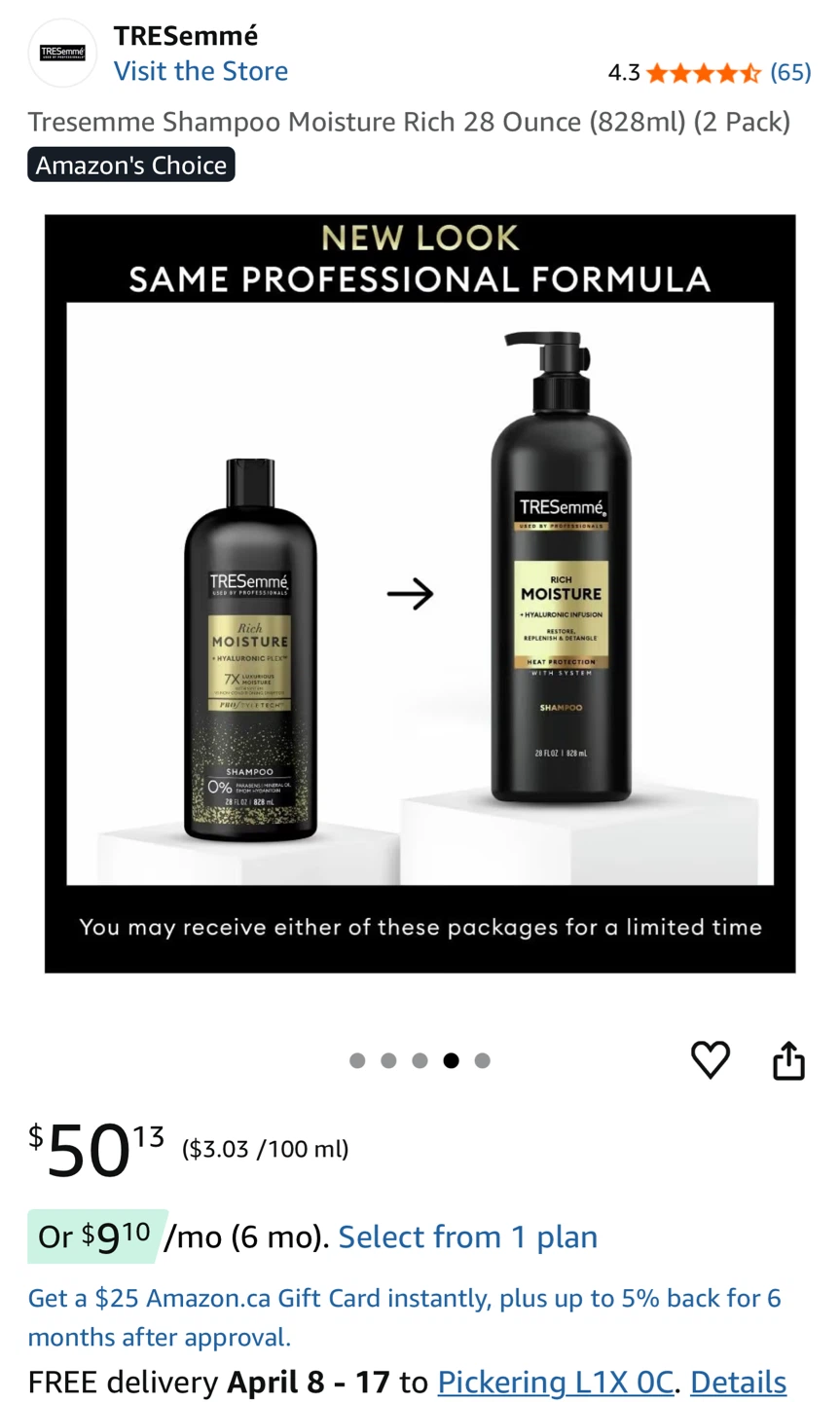 TRESemmé Rich Moisture Shampoo (2 Pack) - photo 2