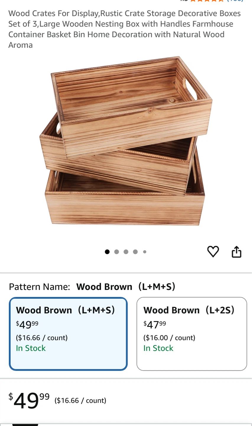 Set of 3 Wood Crates