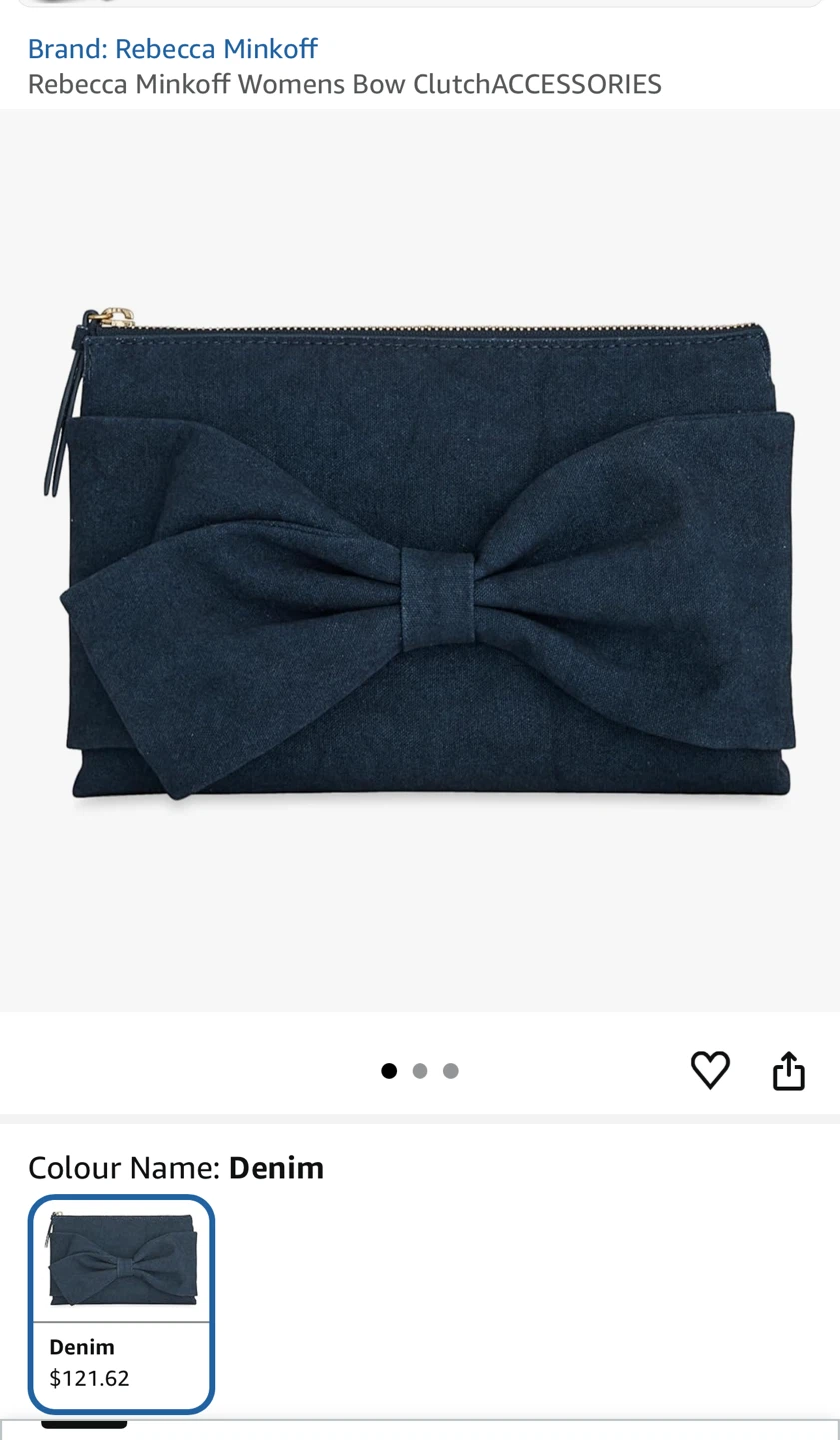 Rebecca Minkoff Womens Denim Bow Clutch