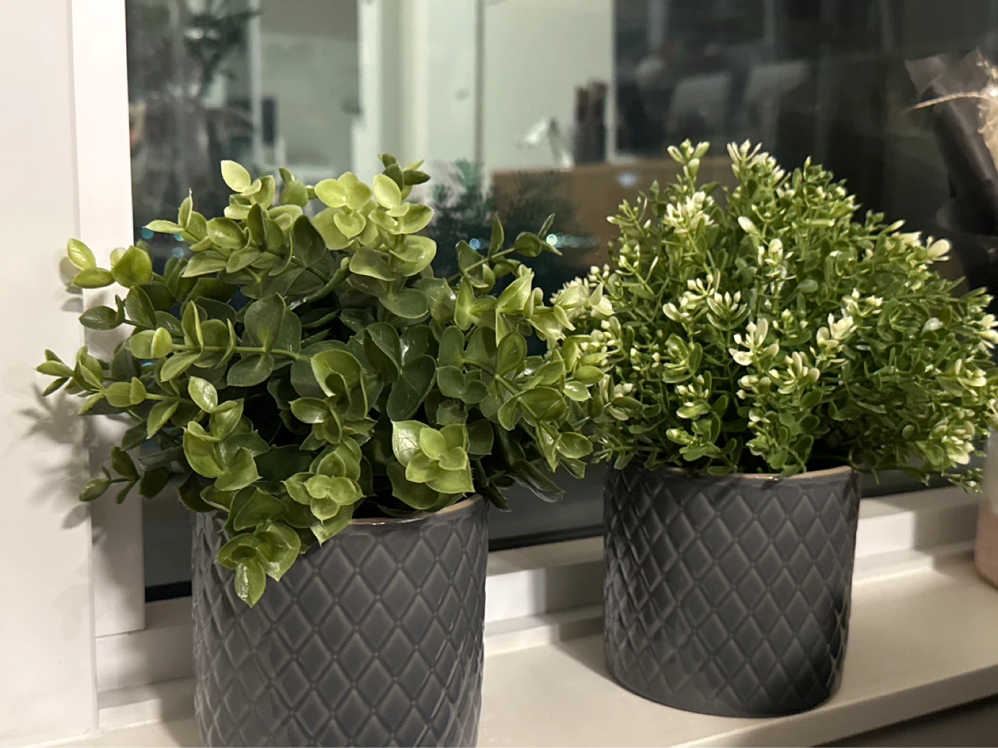 Set of 2 Ikea Artificial Plants (with Grey Pots)