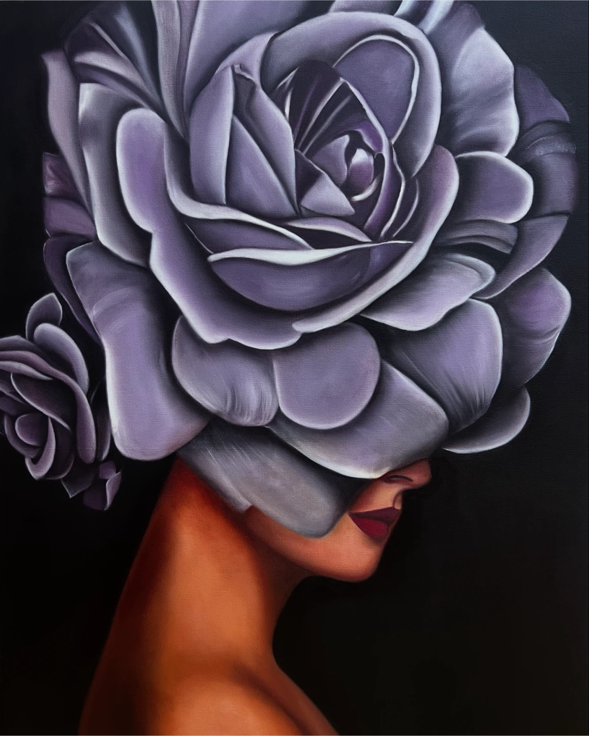 Floral Woman oil on  Canvas Wall Art